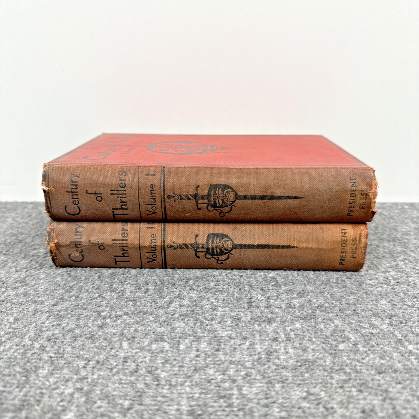 Antique Century of Thrillers Book Lot Vol 1 & 2 President Press 1937