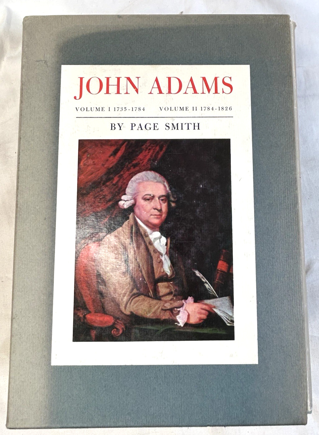 John Adams by Page Smith Vols 1 & 2 HC DJ 1962 Slipcase Biography BOMC