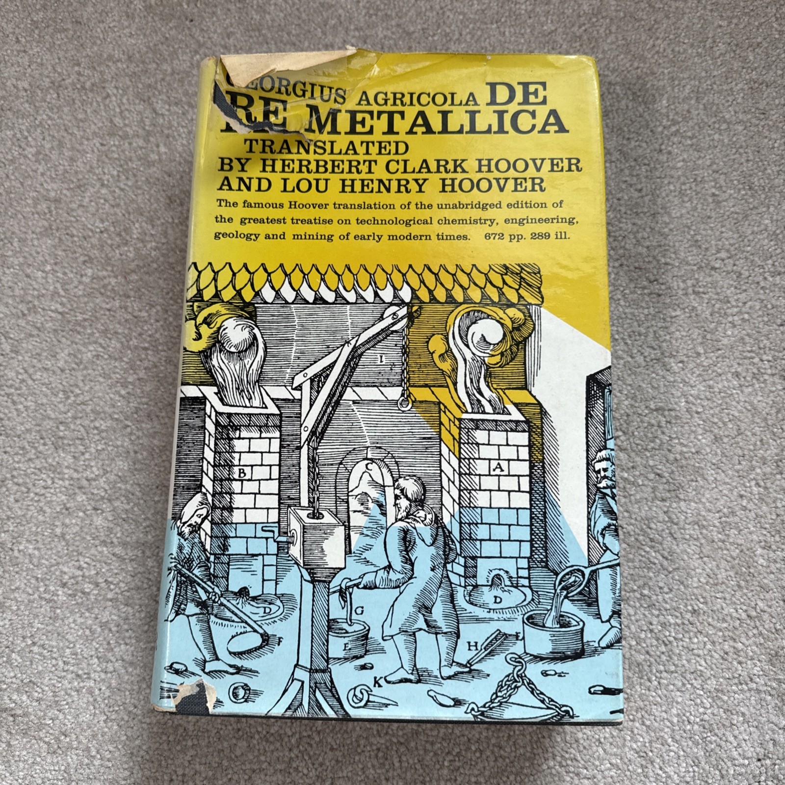 De Re Metallica Georgius Agricola Dover Publications 1950 HC DJ Herbert Hoover
