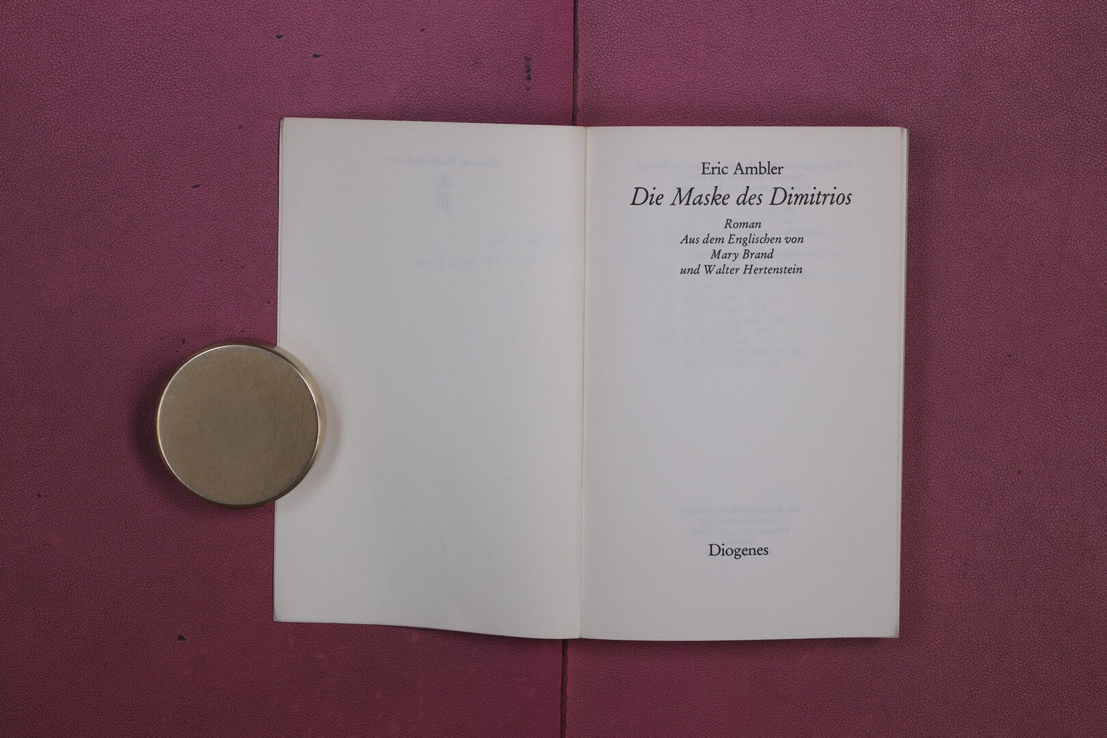 369388 Eric Ambler DIE MASKE DES DIMITRIOS DIOGENES Roman DIOGENES