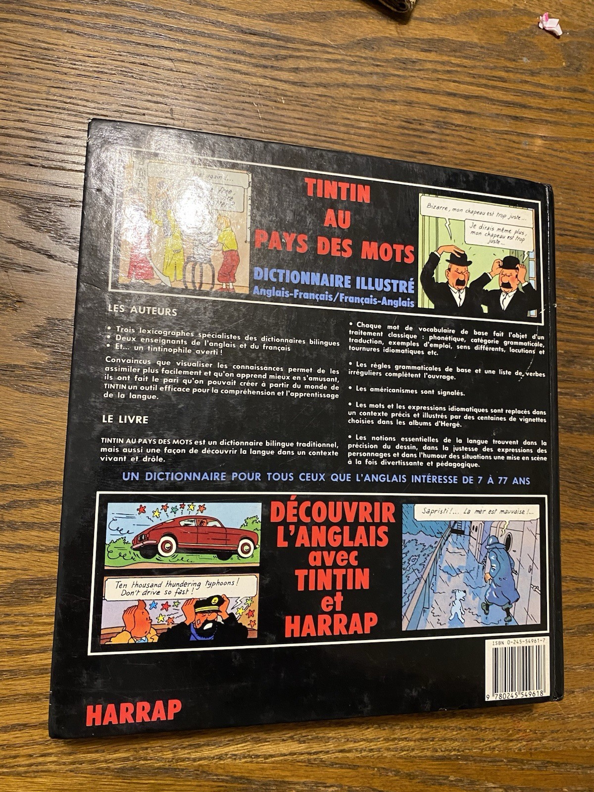 Harrap’s Tintin French Illustrated Dictionary: English-French/French-English Oop