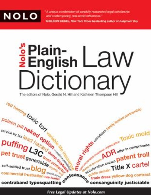 Nolo’s Plain-English Law Dictionary Paperback Gerald, Hill, Kathl