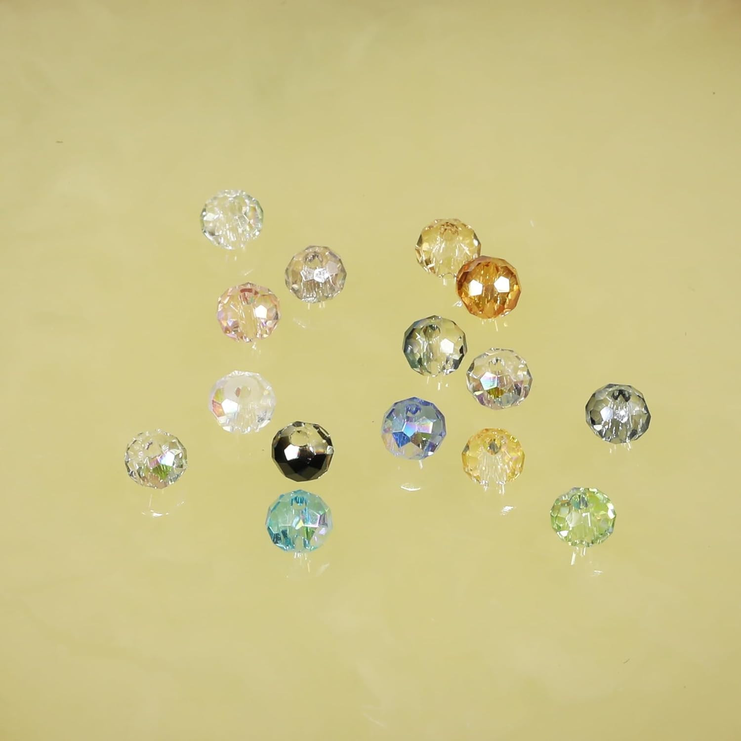 4Mm Crystal Rainbow Colors Glass Briolette Faceted Rondelle Beads for Making Jew
