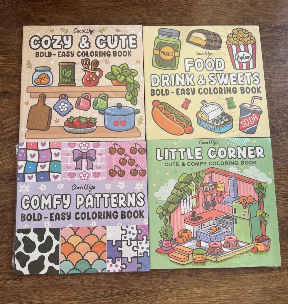 Lot Of 4 Coloring Books By Coco Wyo: for Adults and Kids Paperback New