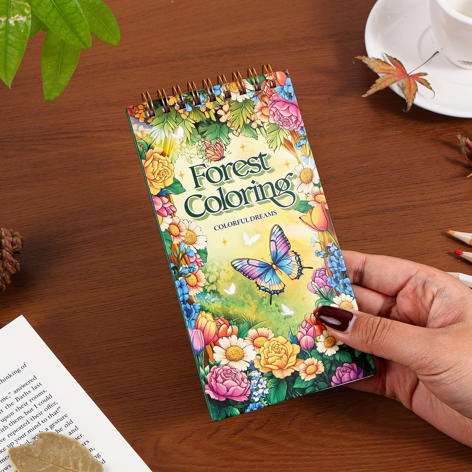 Mini Coloring for Women, 35 Pages Forest Dreams Small Coloring Books for Adults