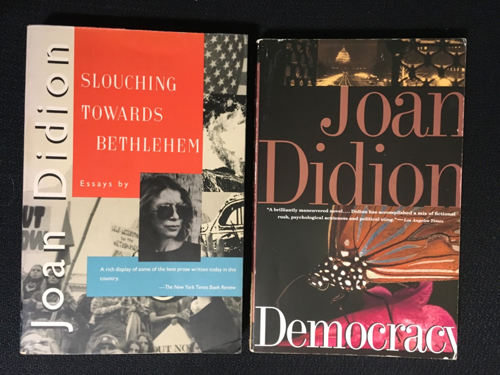 Lot 2 JOAN DIDION – Slouching Towards Bethlehem + DEMOCRACY Novel Politics Humor
