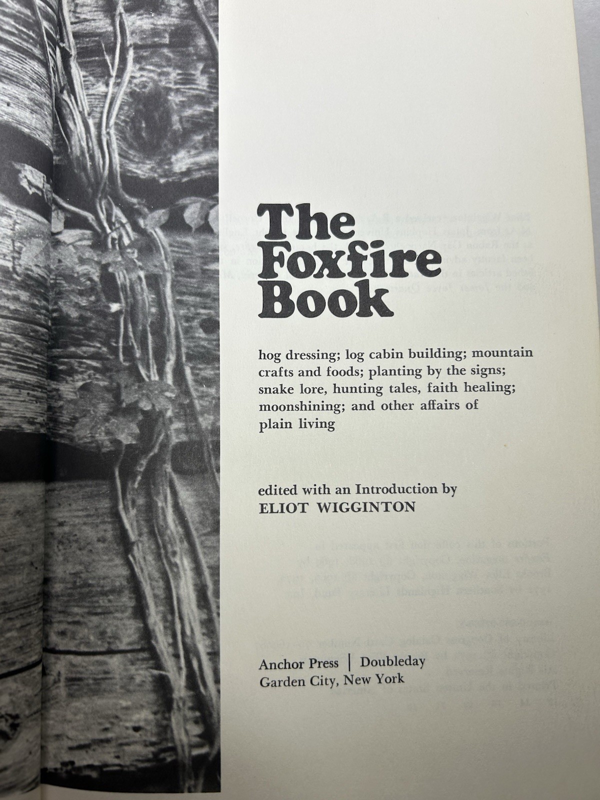 VTG Foxfire Book 1972 Eliot Wigginton HC Anchor Press Doubleday Appalachian Life