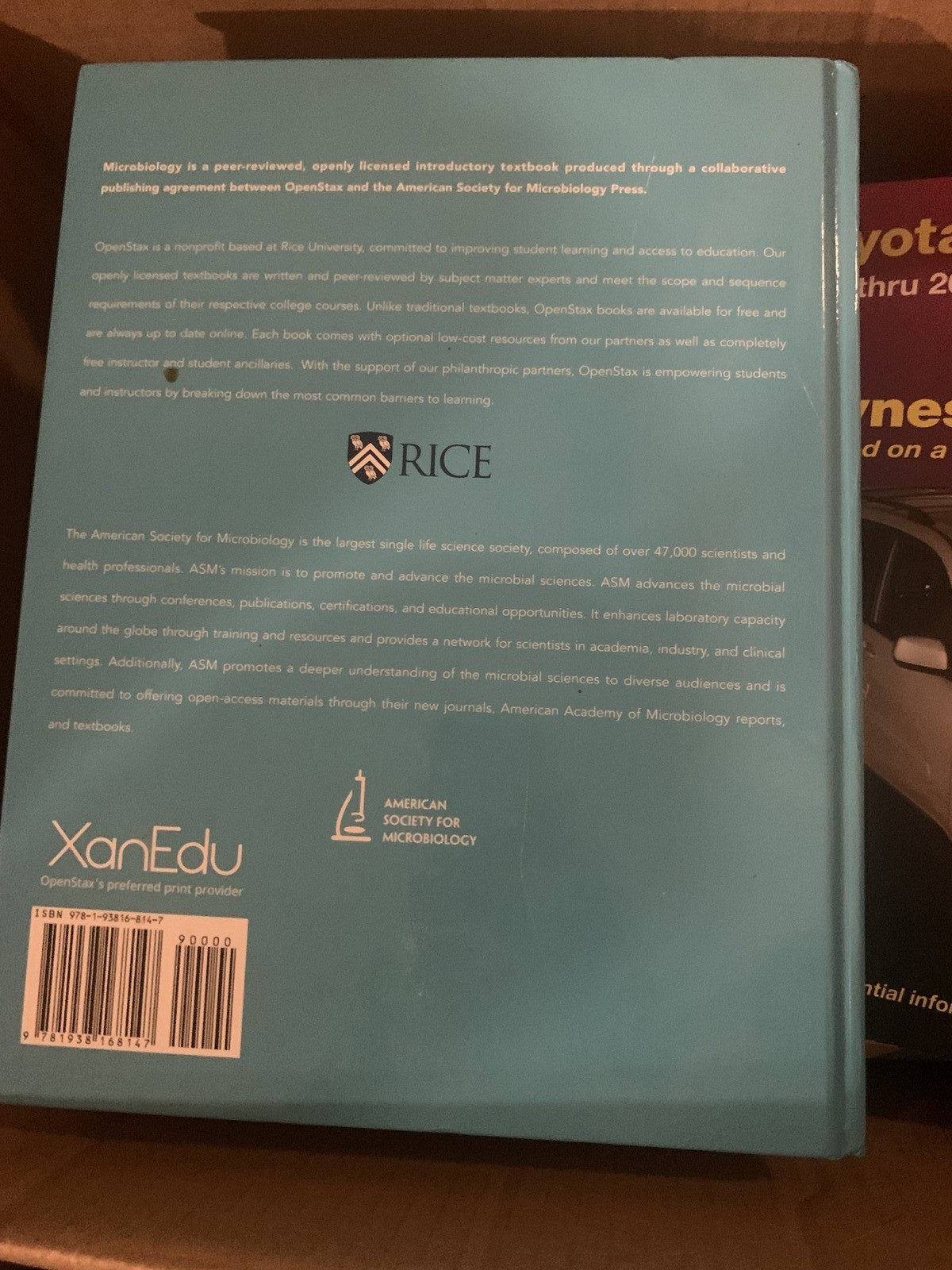 Microbiology by OpenStax – Hardcover College Textbook – Good Condition