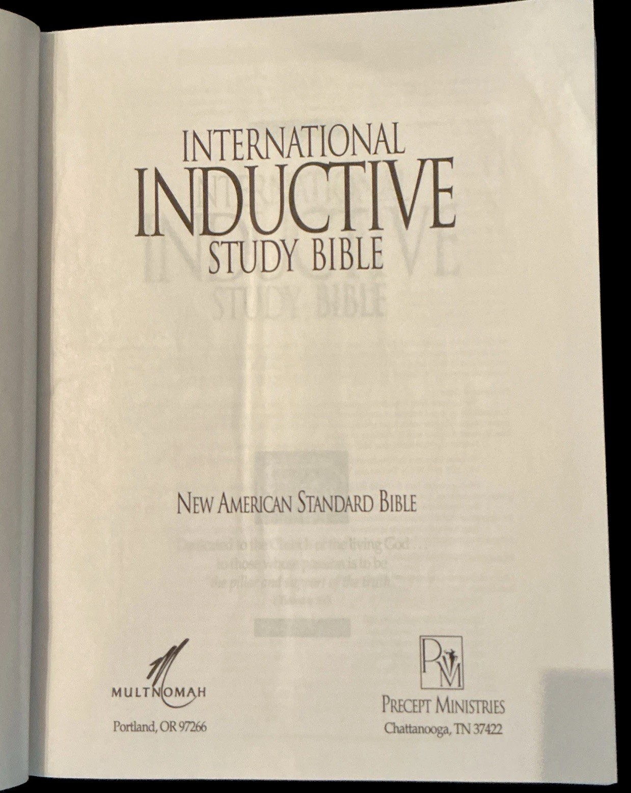 International Inductive Study Bible 1992 New American Standard HC