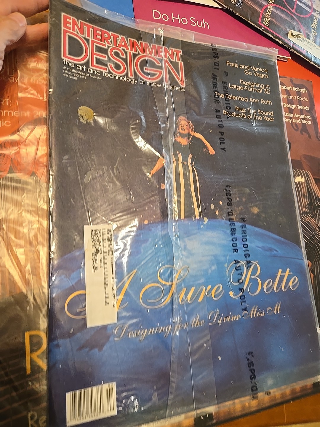 Entertainment design magazine Feb 2000. New inn wrapper. Bette Midler, Ann Roth