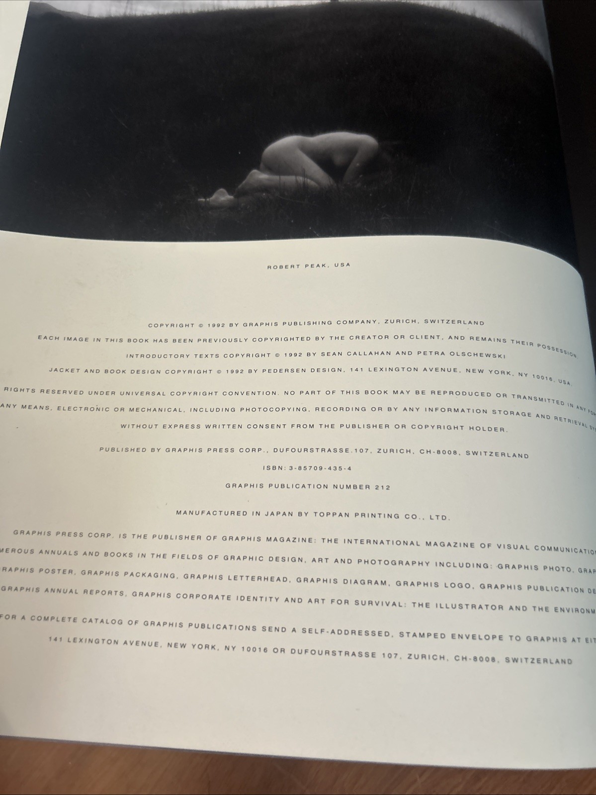 GRAPHIS NUDES #1 : 1992 1ST Edition HCDJ VG