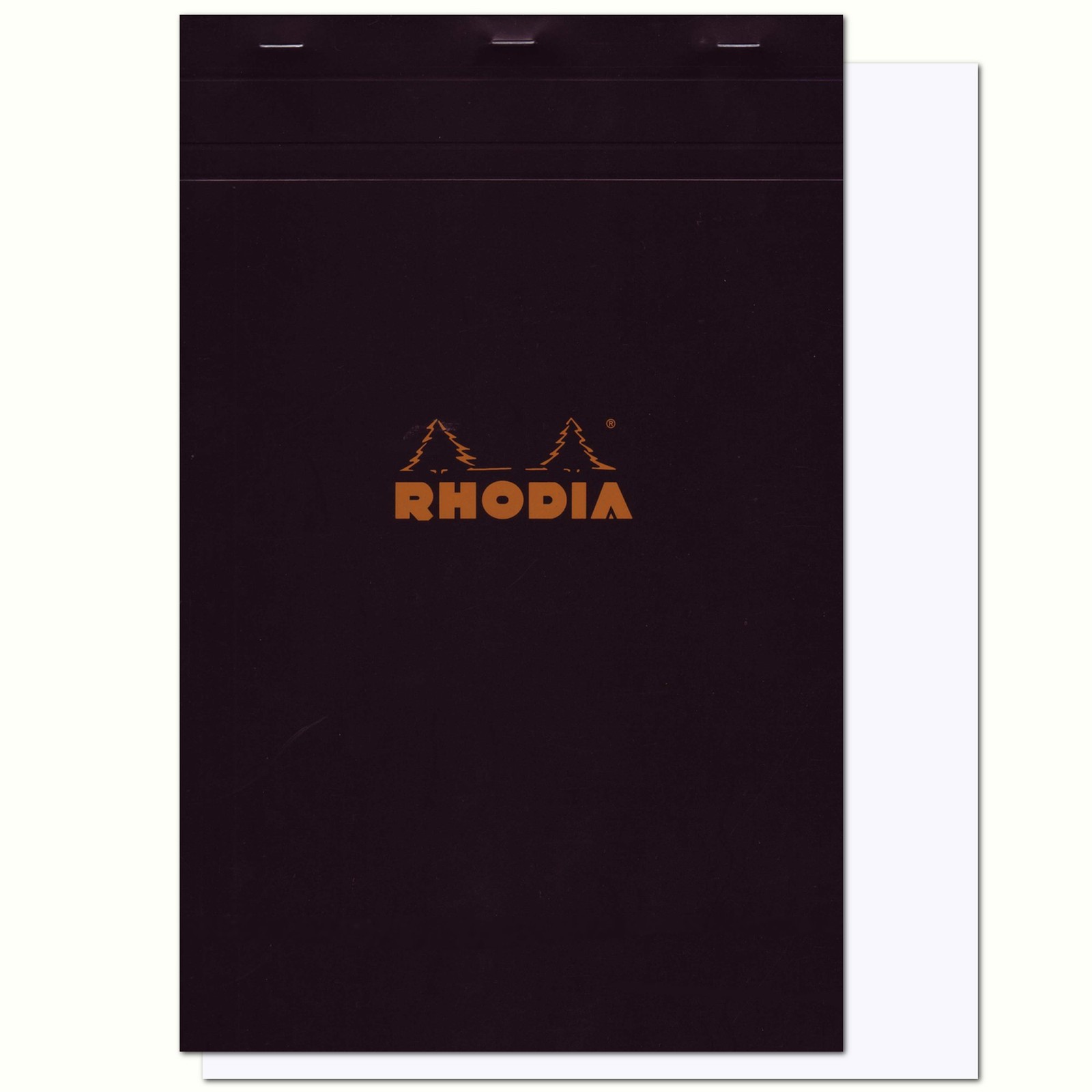 Rhodia Staplebound Notepads – Blank 80 Sheets – 8 1/4 x 12 1/2 in. – Black Cover