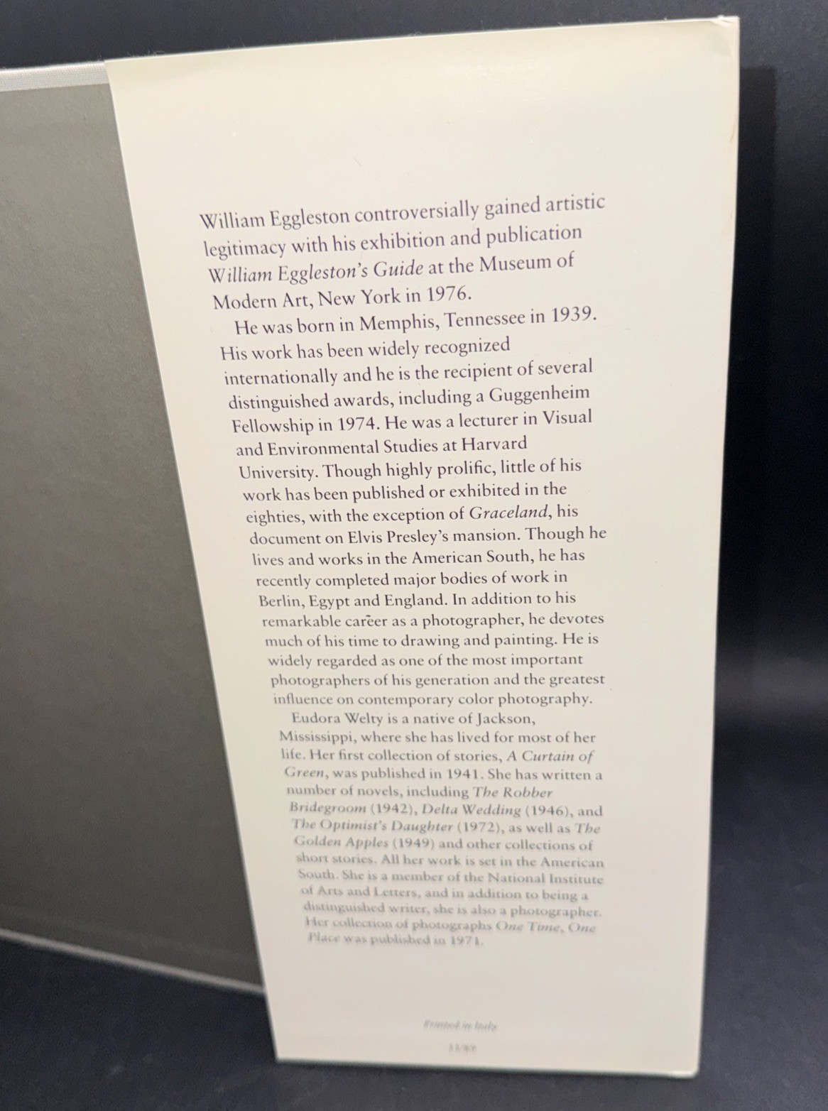 William Eggleston’s “The Democratic Forest” (1st Ed. HC; intro by Eudora Welty)