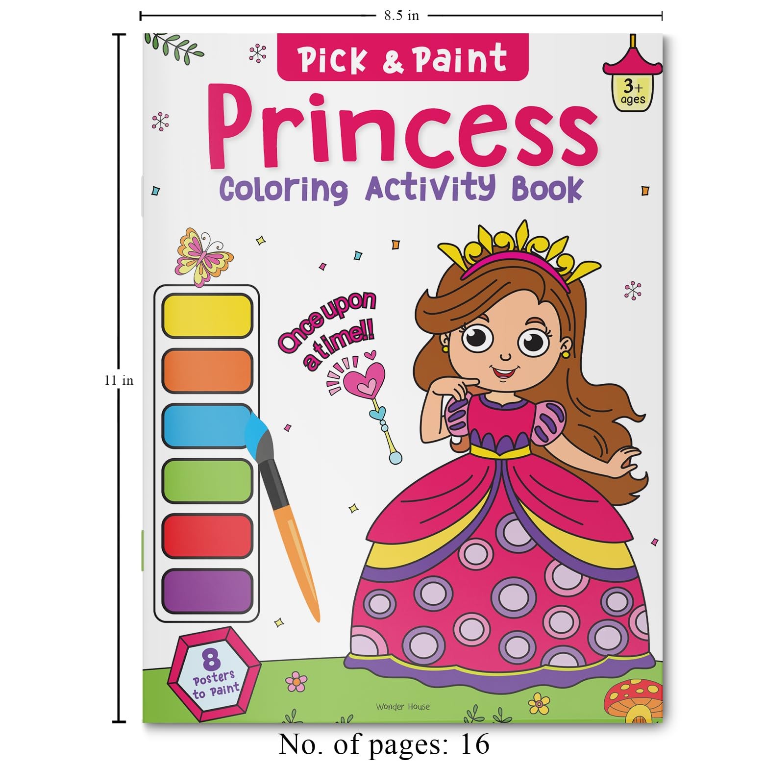 Pick and Paint Coloring Activity Book For Kids: Princess White
