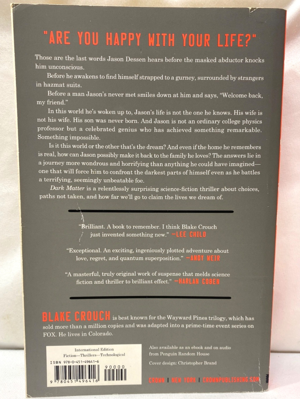 Dark Matter By Blake Crouch 2016 A Novel Trade Paperback