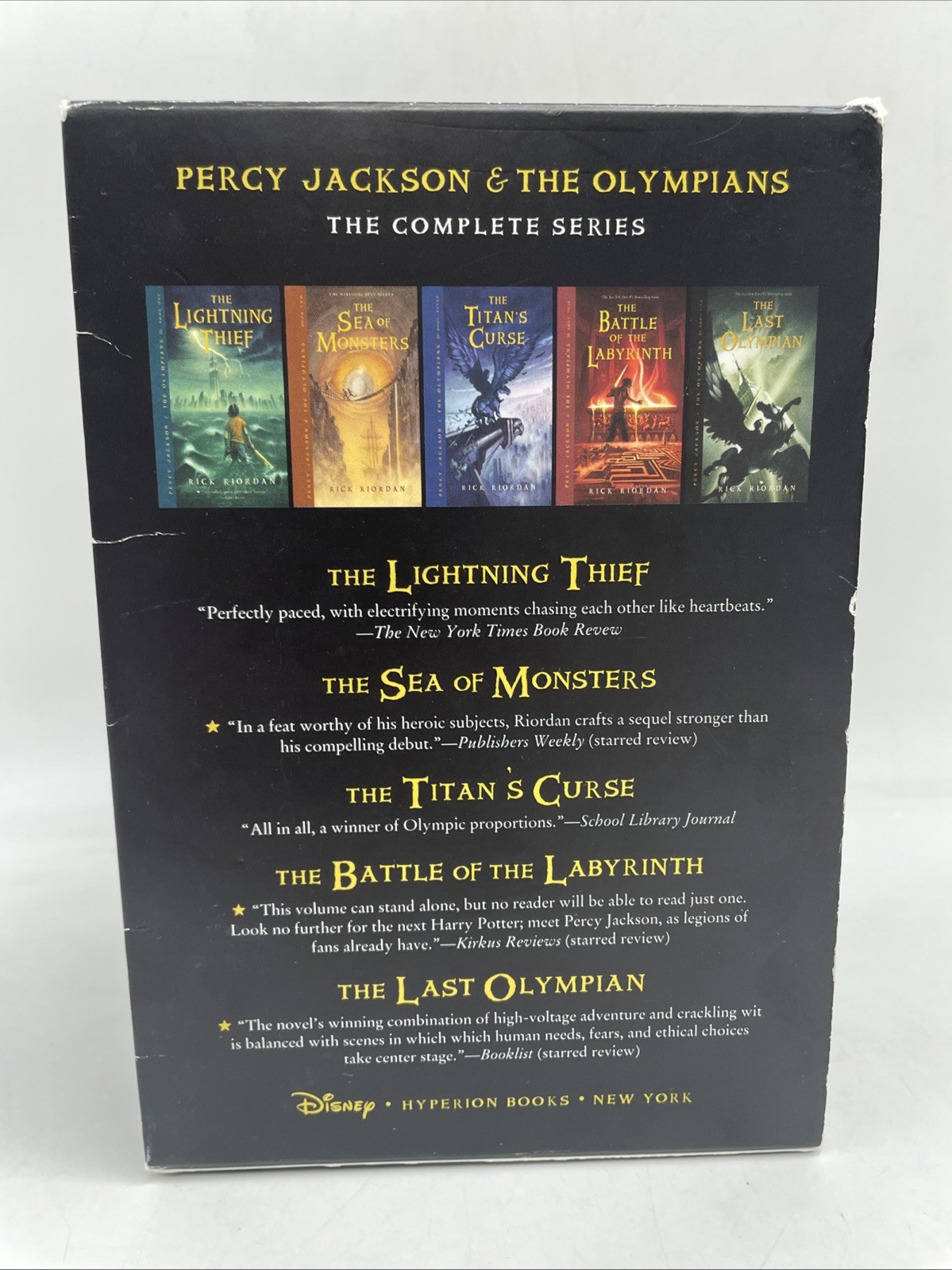 Percy Jackson & the Olympians by Rick Riordan Paperback 5 Book Set w/ Slip Cover