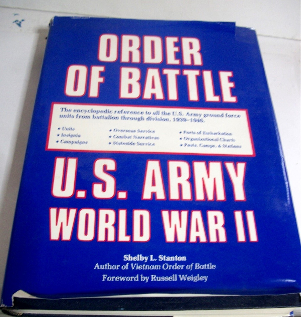 Order of Battle: U. S. Army, World War II by Shelby L. Stanton 1984 HC 648 Pages