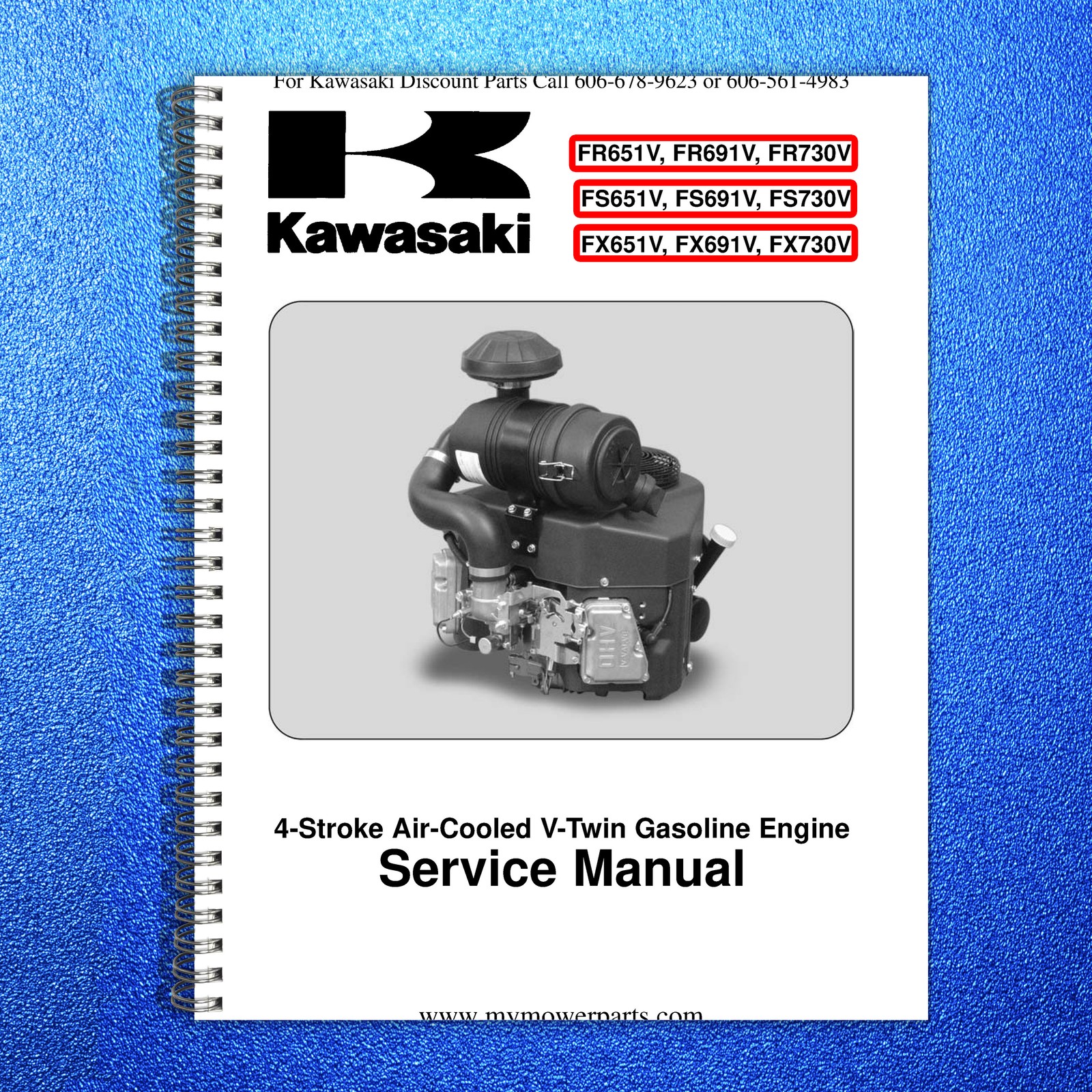 KAWASAKI FX730V FR730V FS730V More V-Twin Engine Service Manual – WIRE BOUND
