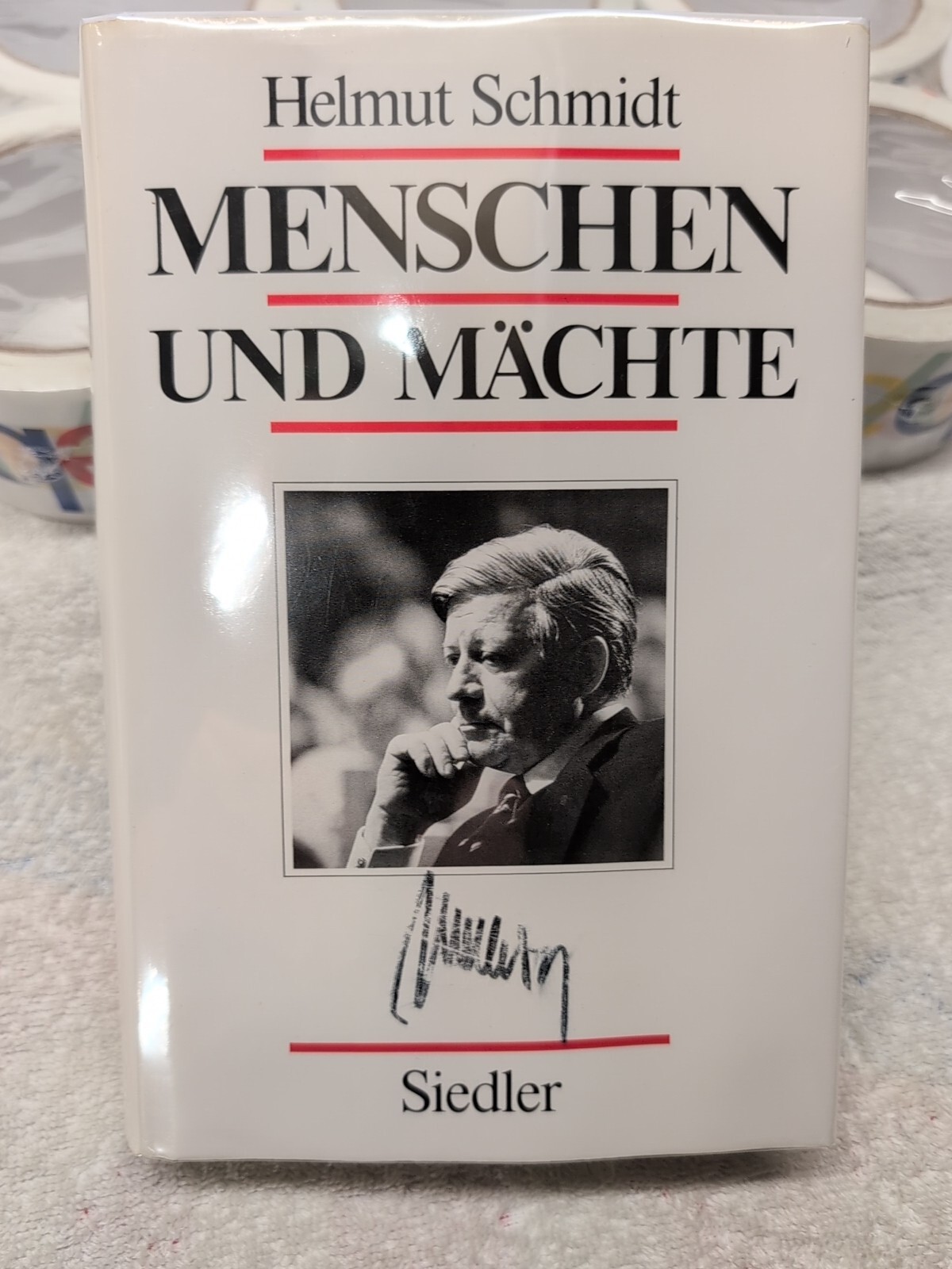 🖊️Signed by HELMUT SCHMIDT Chancellor of Germany ~ Menschen und Mächte (1987)