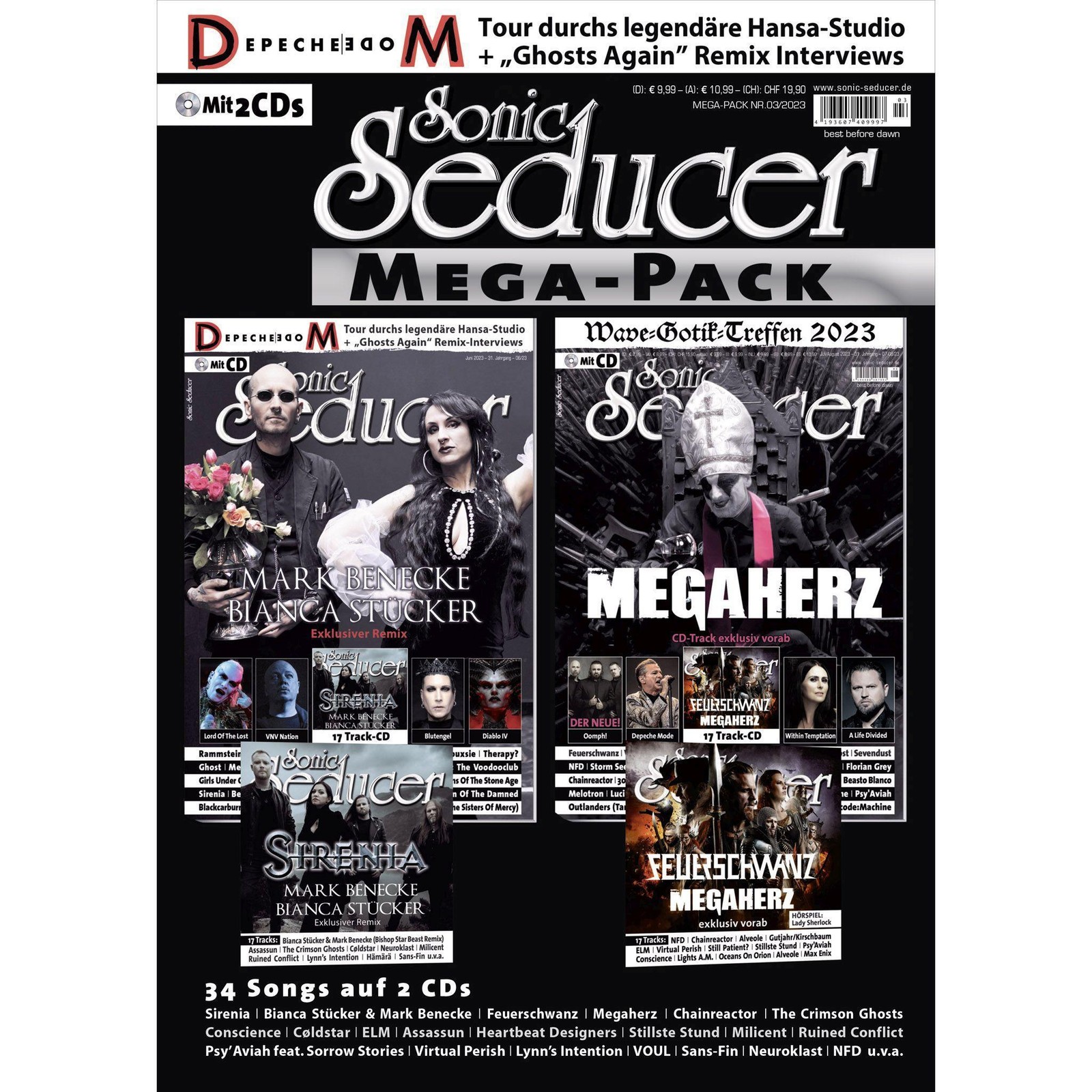Sonic Seducer Mega-Pack 03/2023 mit Ausgabe 06/2023 + 07-08/2023 + 2 Audio- …