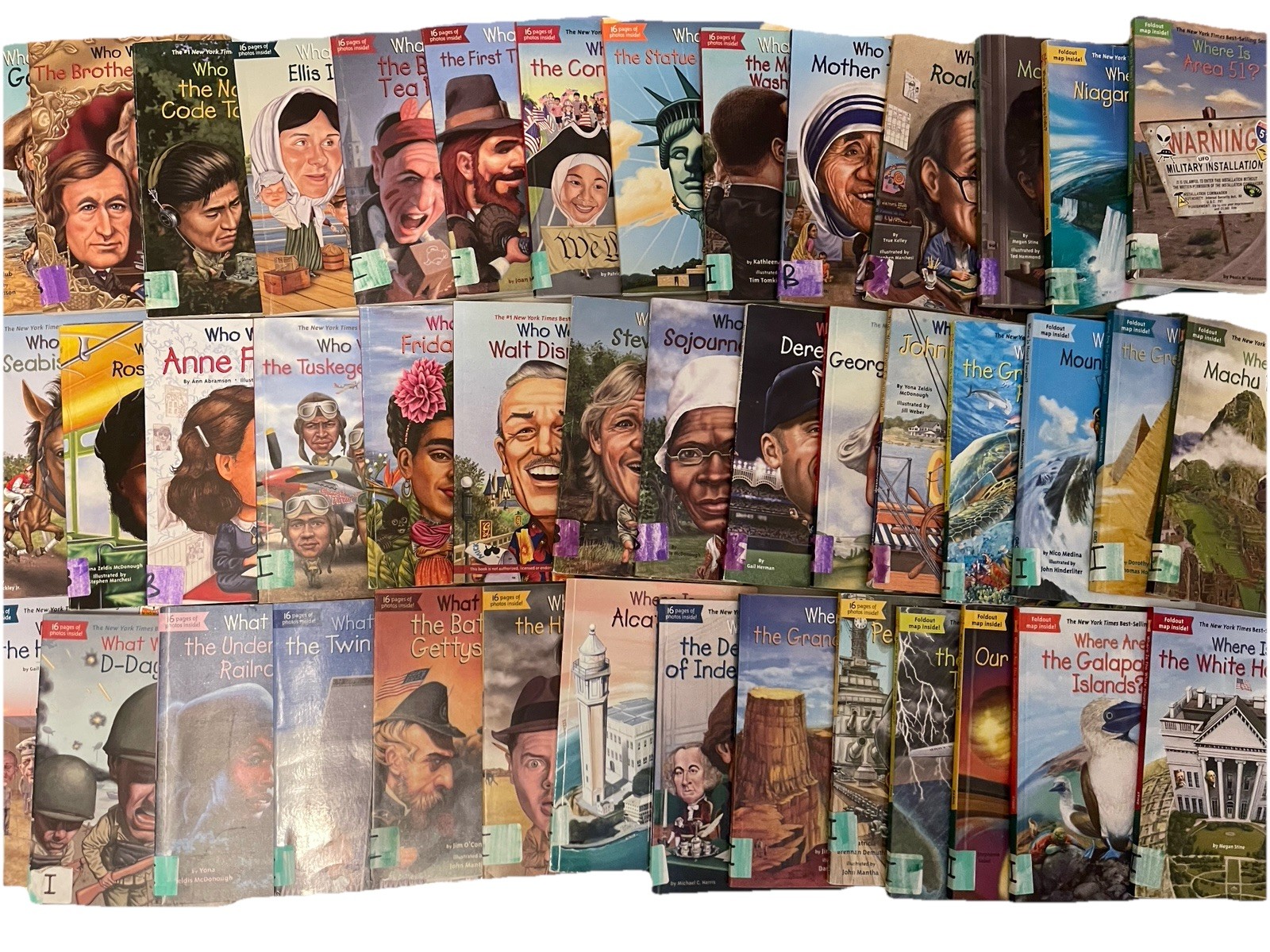 WHO WAS WERE WHAT LOT 43~ Biography Free Shipping Books Classroom Paperback