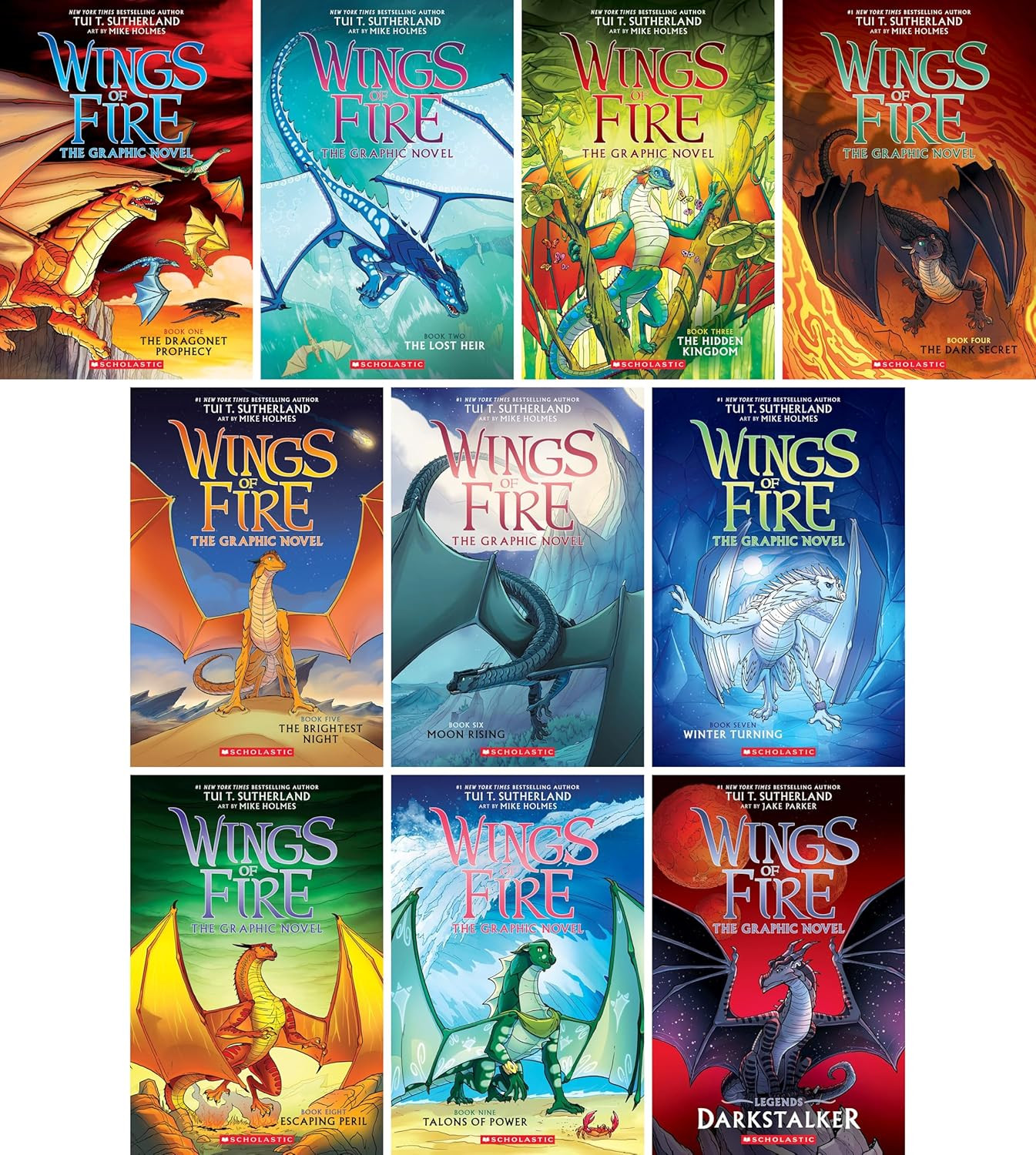 Wings of Fire Graphic Novels (10 Books) Series Set Graphix (Books 1-9 + Darkstal