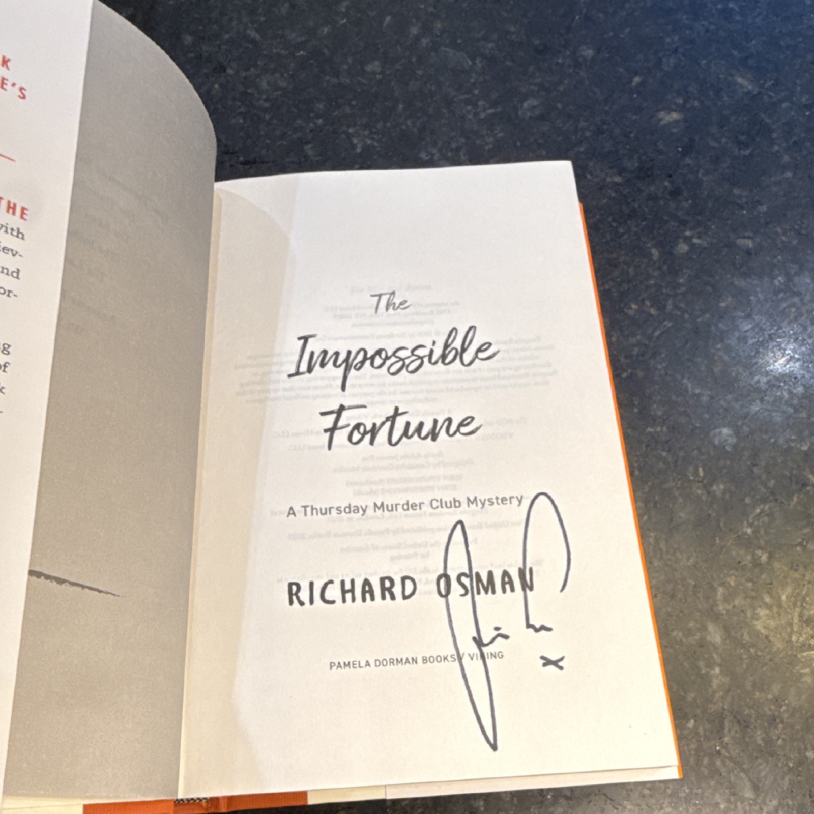 SIGNED First Edition/First Printing The Impossible Fortune Richard Osman