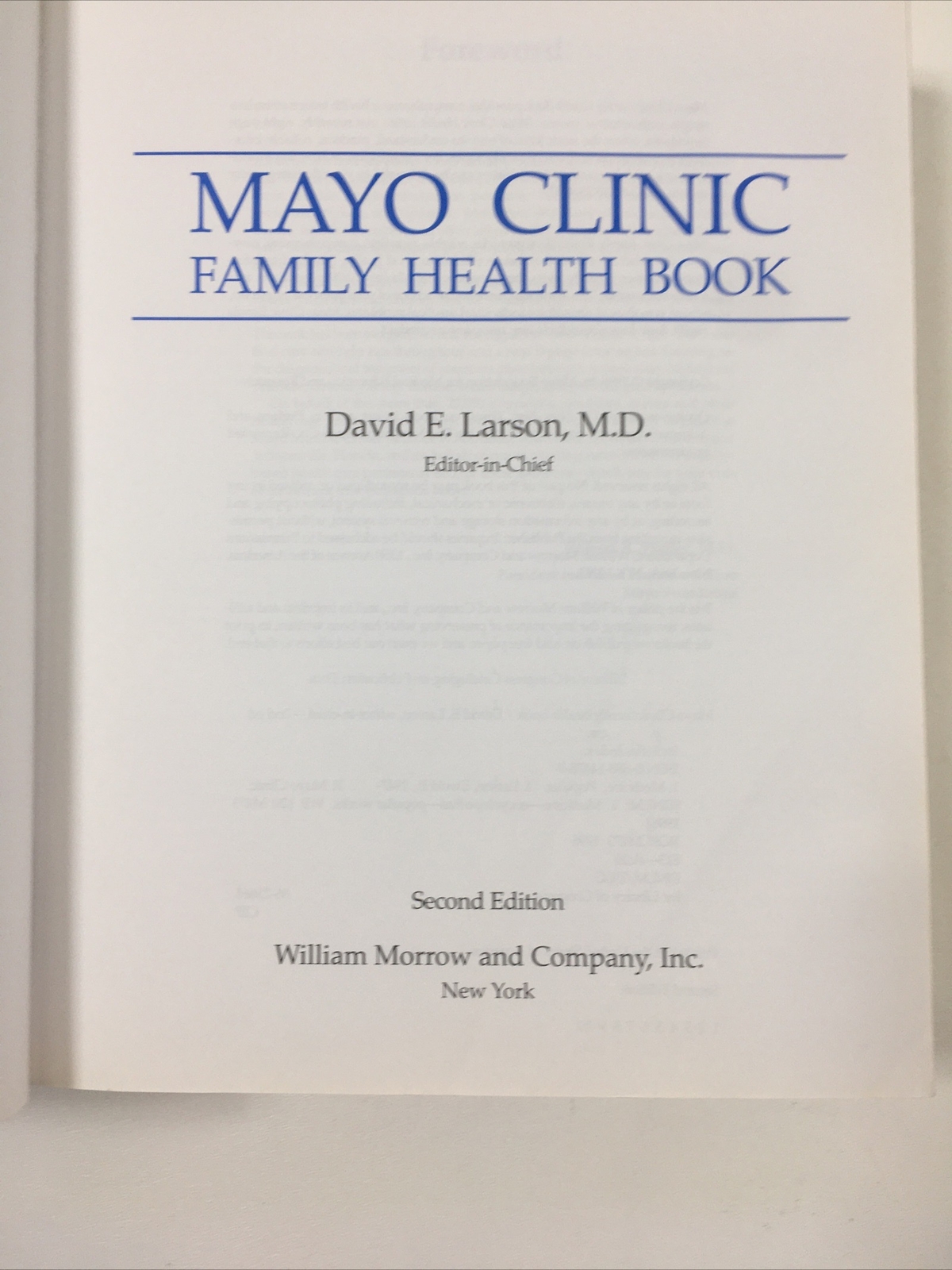 Mayo Clinic Family Health Book – David E. Larson, M.D. (Hardcover, 1996)