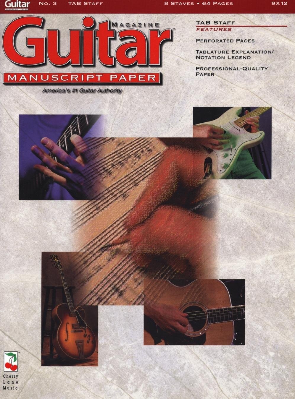 Guitar(TM) Magazine Manuscript Paper – #3 Tab Staff – 9 inch. x 12 inch.