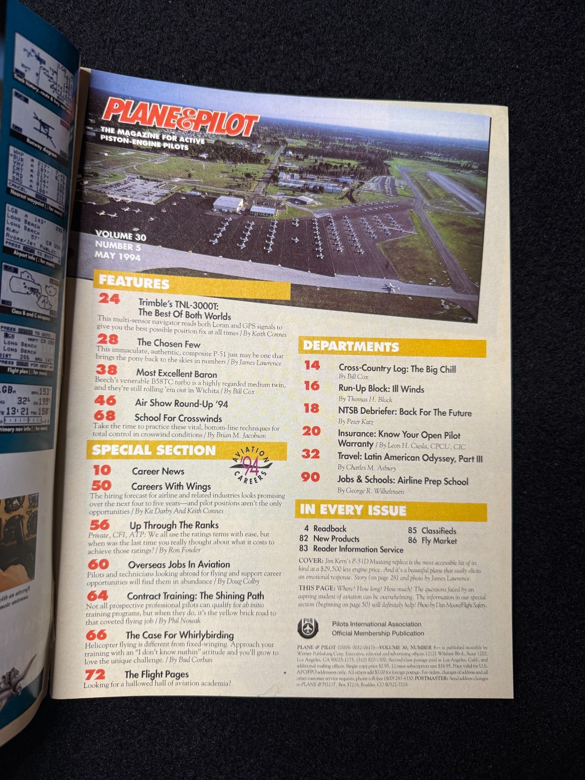 Plane & Pilot Magazine May 1994 Aviation Aircraft Flying P-51 Mustang Air Shows
