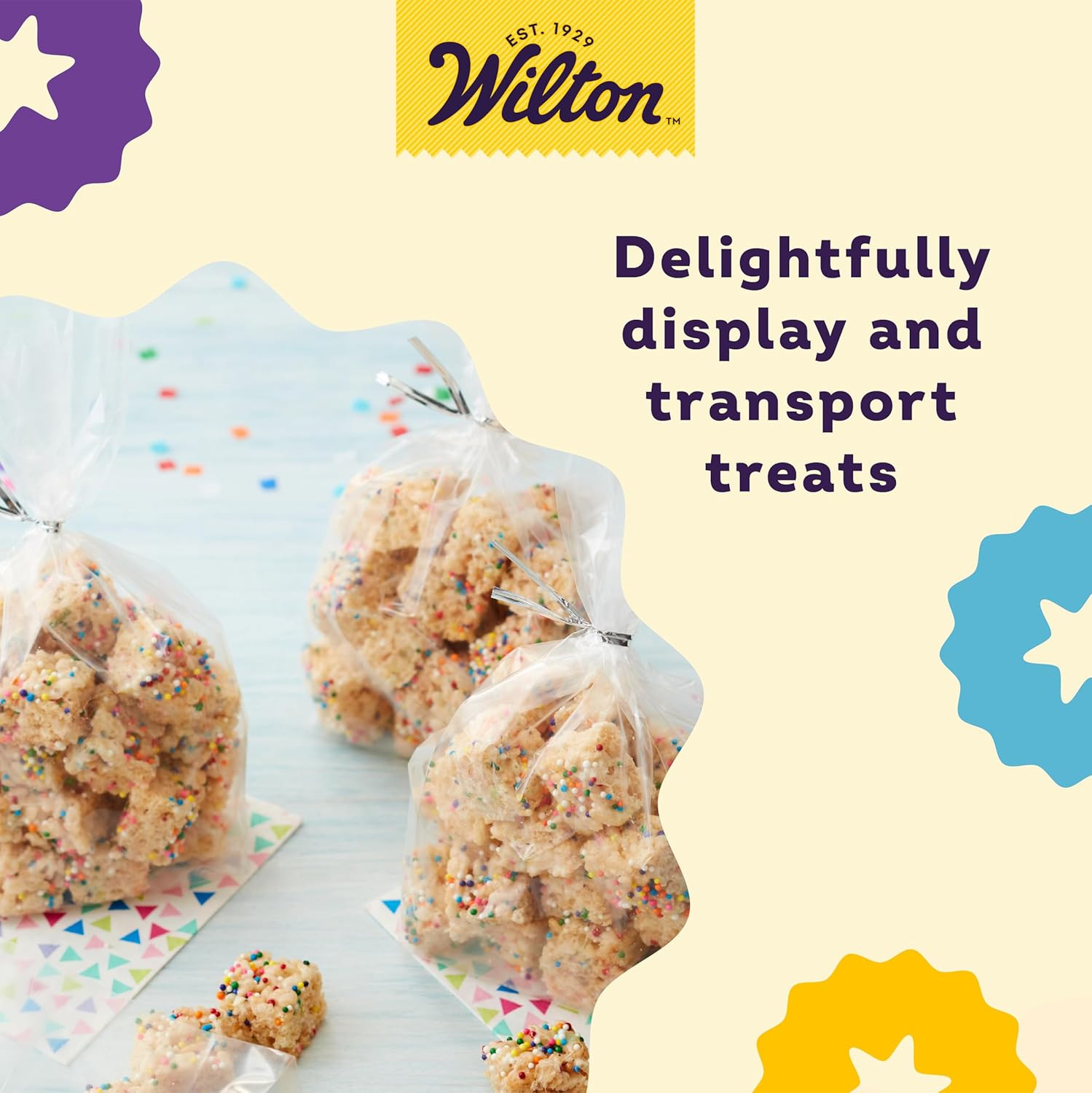 Wilton Clear Treat Party Bags, 4 x 9.5 in., 50 Pack 50 Pack,