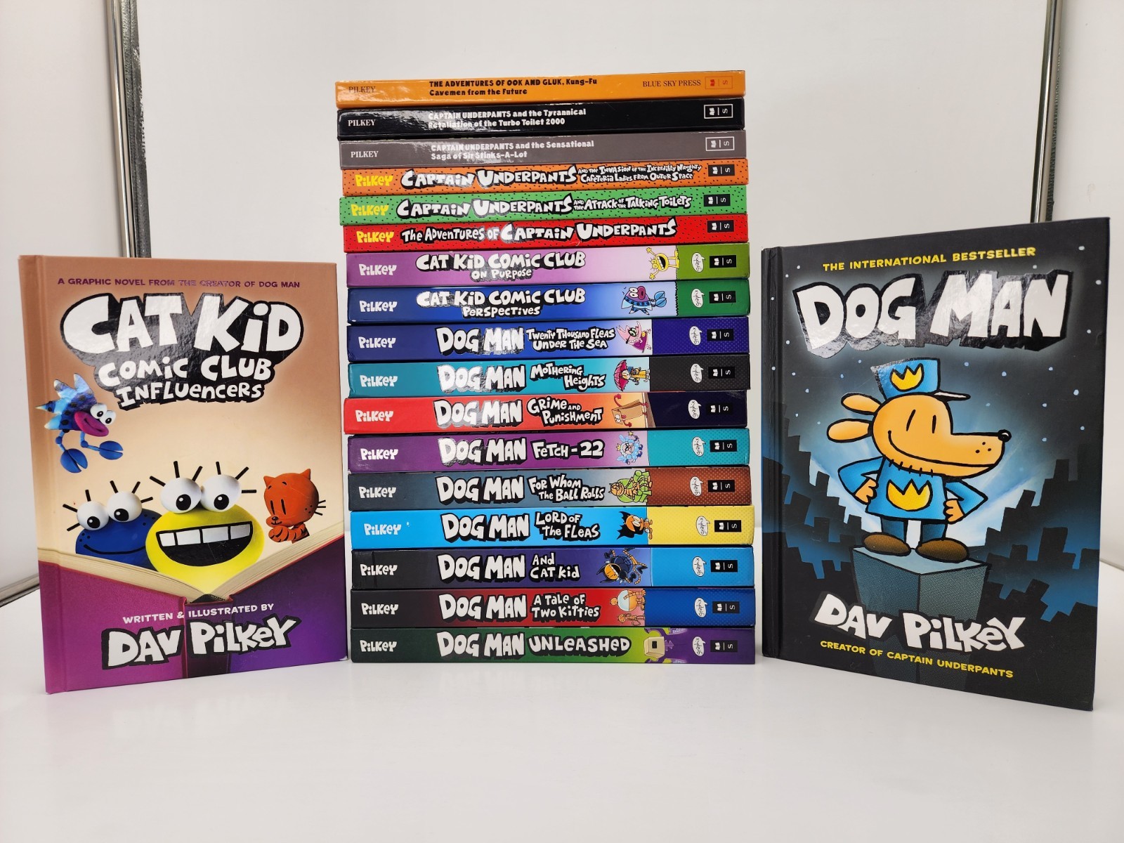 Lot of 19 Dog Man (1-11) Cat Kid Captain Underpants HC Books By Dav Pilkey