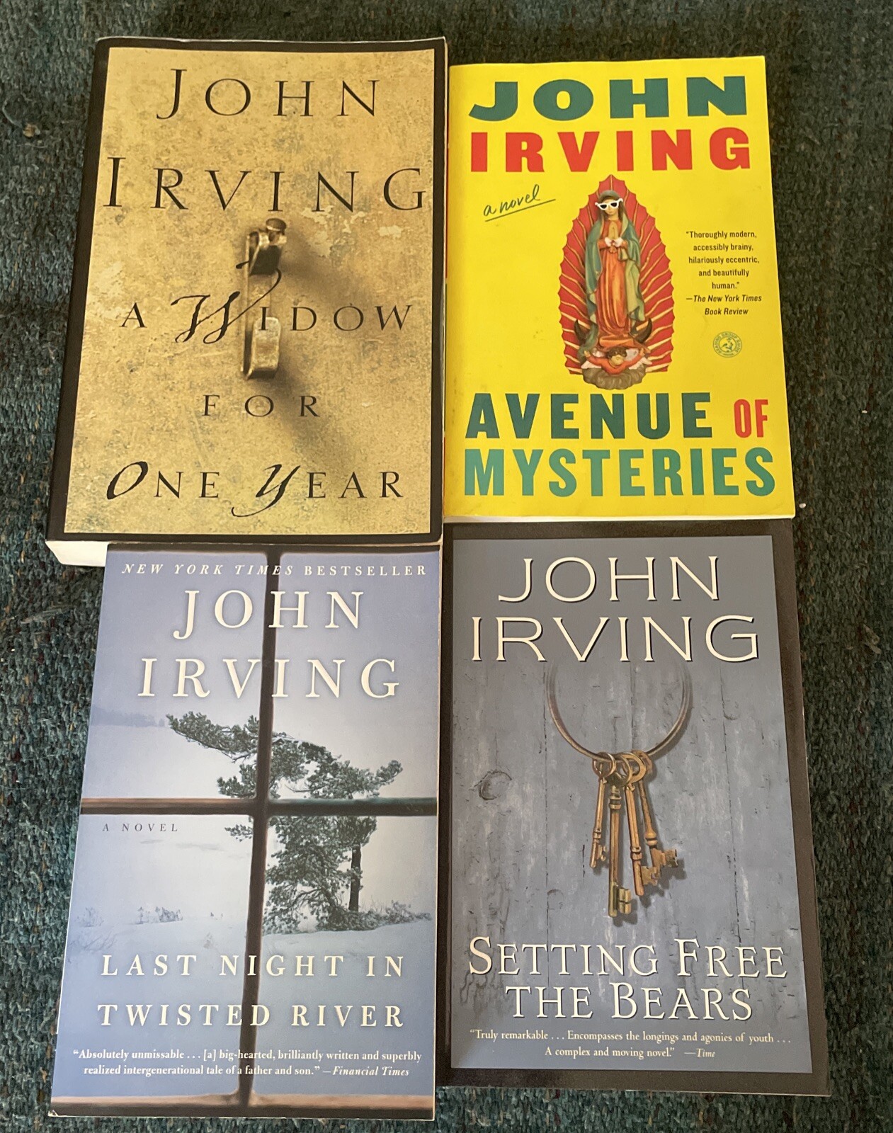 Lot Of 4 John Irving Novels Nice Trade Paperbacks Widow Avenue Bears Twisted