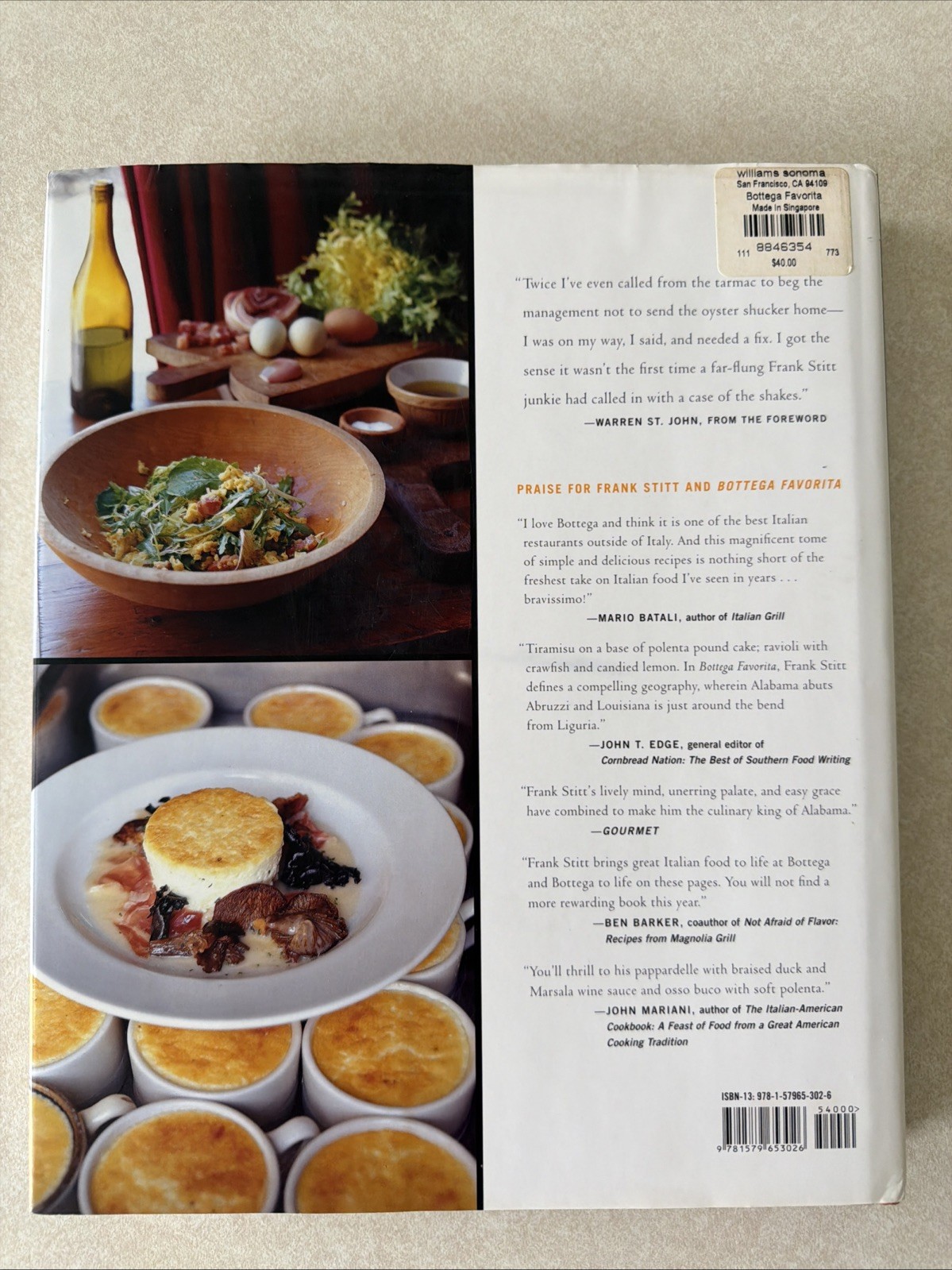 SIGNED Frank Stitt’s Bottega Favorita Southern Chef’s Love Affair w Italian Food