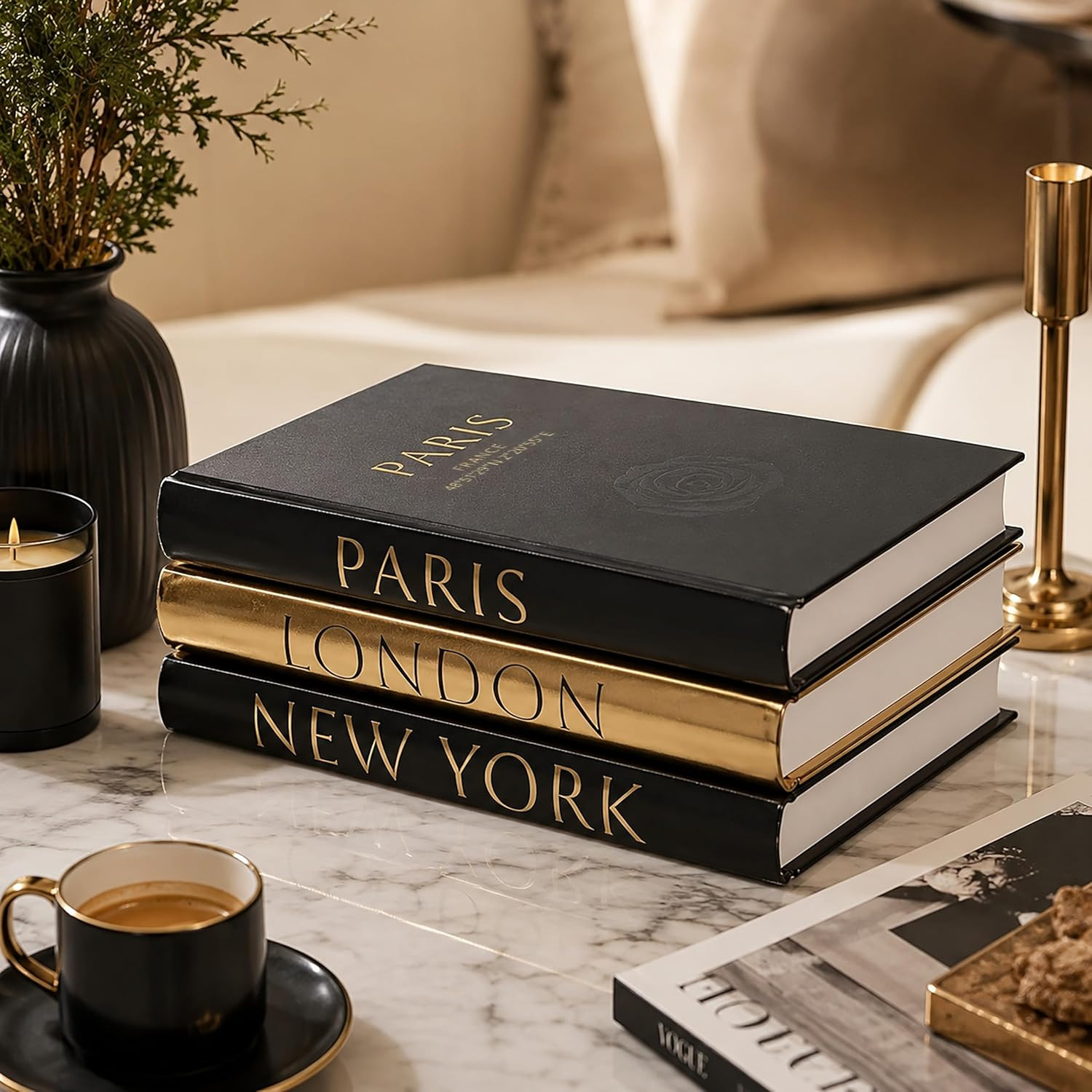 Decorative Books for Home Decor – Decorative Hardcover Display Faux Books for Bo