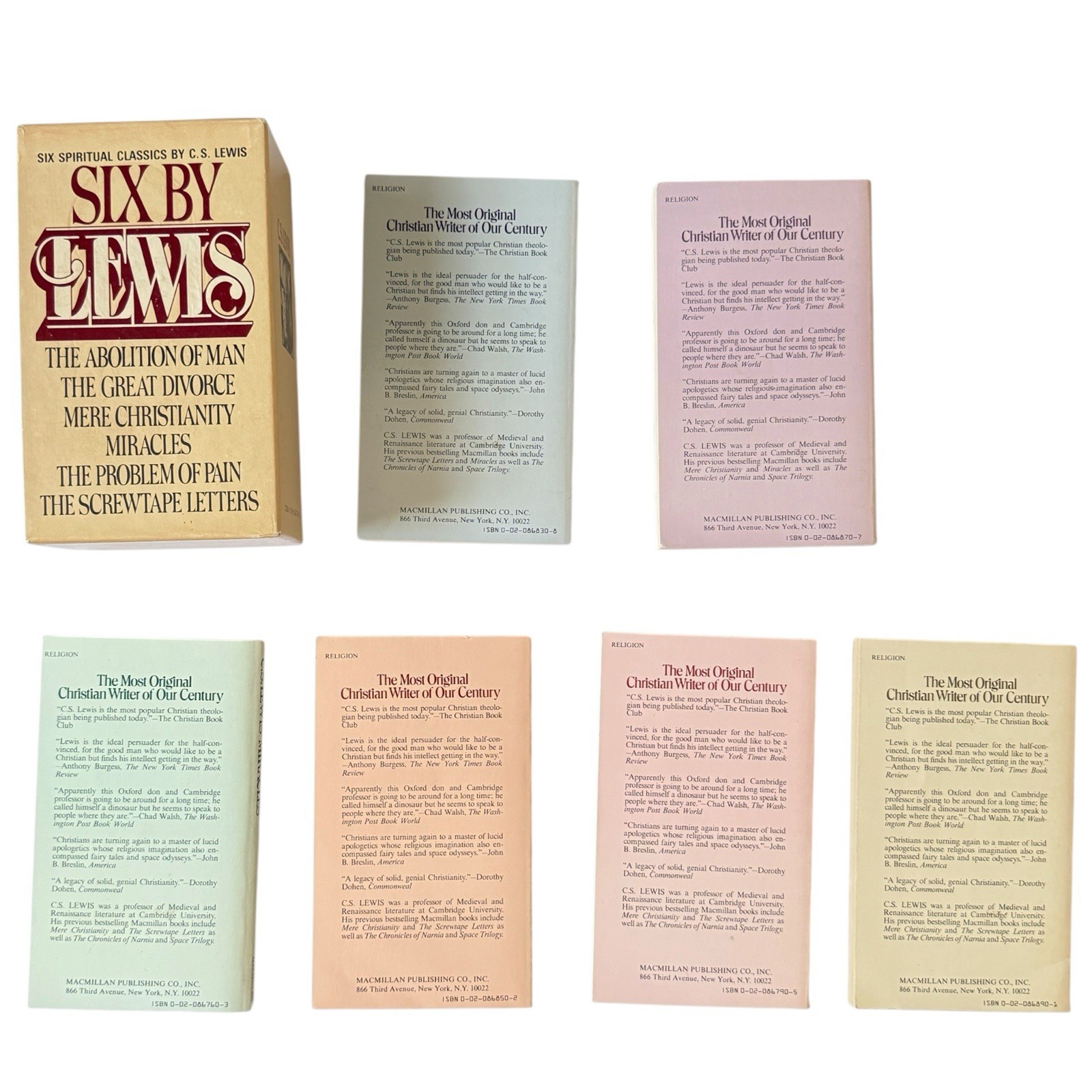 Six by Lewis; C. S. Lewis, Macmillan, Spiritual Classics, Paperback Box Set