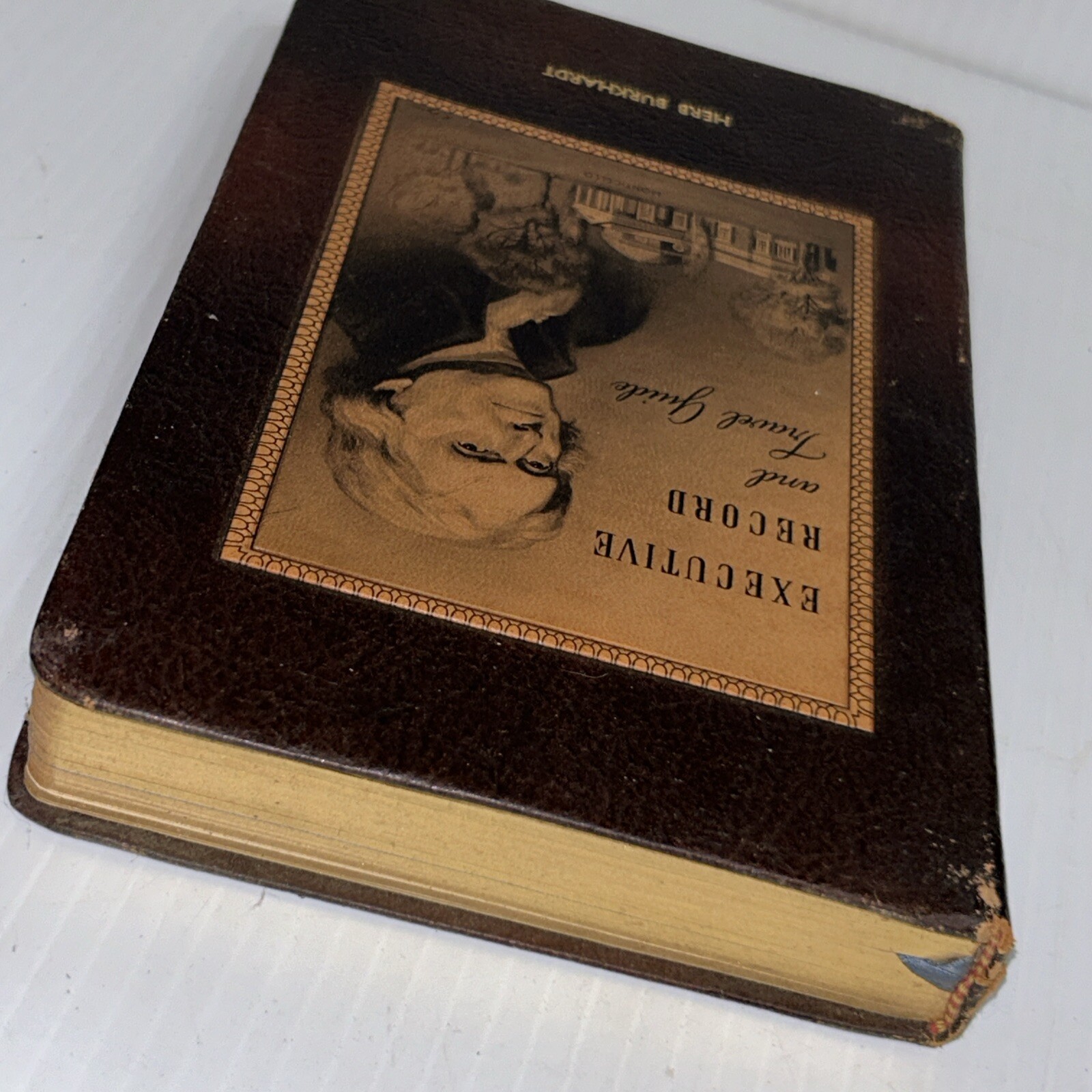 Vtg 1958 Brown Executive Record and Travel Guide Monticello BOOK See Pics/169j