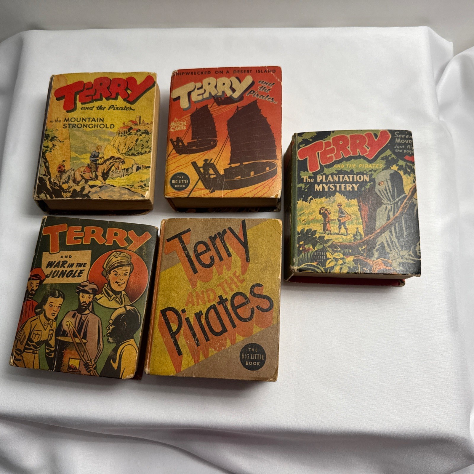 TERRY AND THE PIRATES: 5 vintage BIG LITTLE BOOKS Whitman Publishing