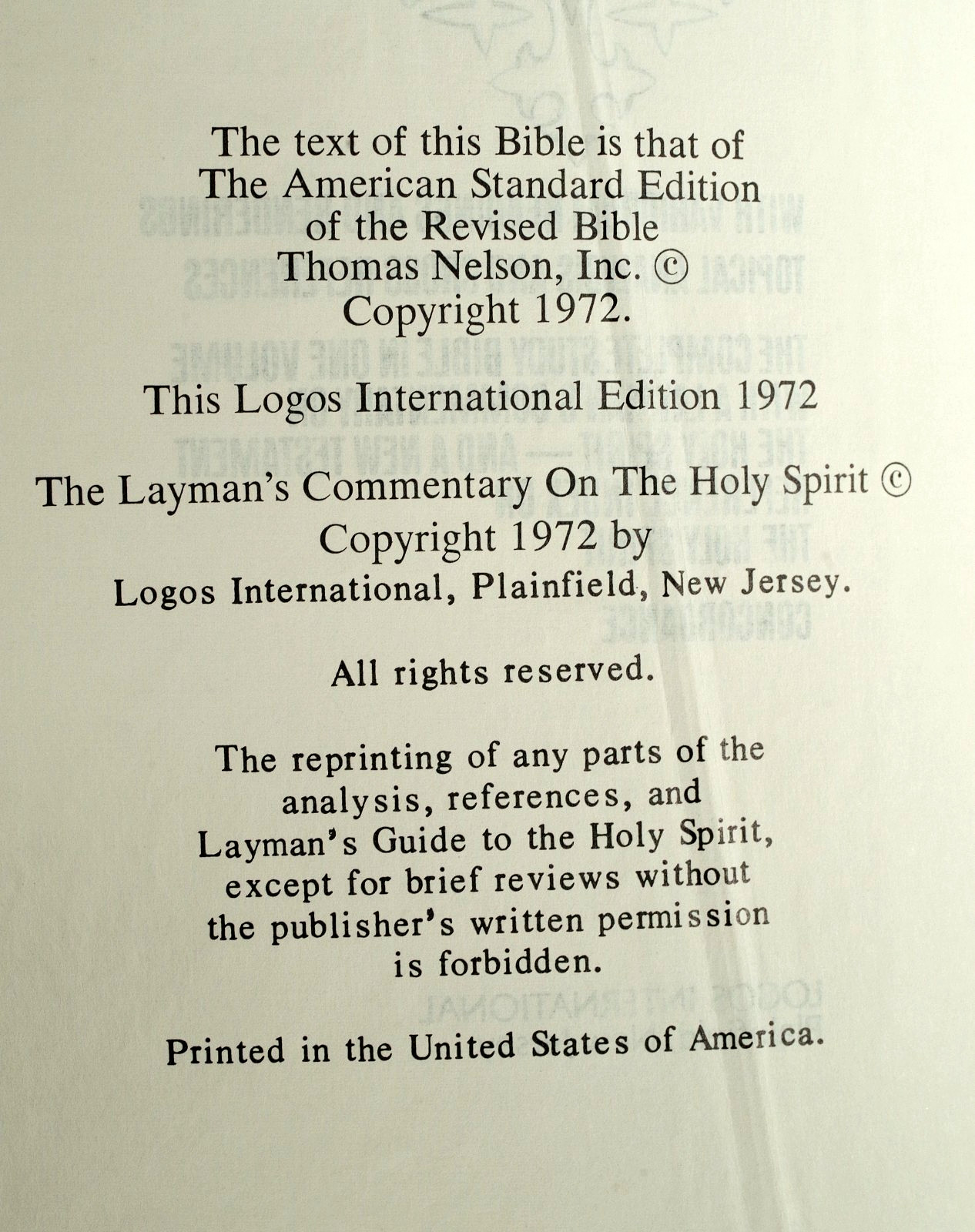 Logos Complete Study Bible, ASV, 1972, Red Leather, Strong Binding, Few Markings