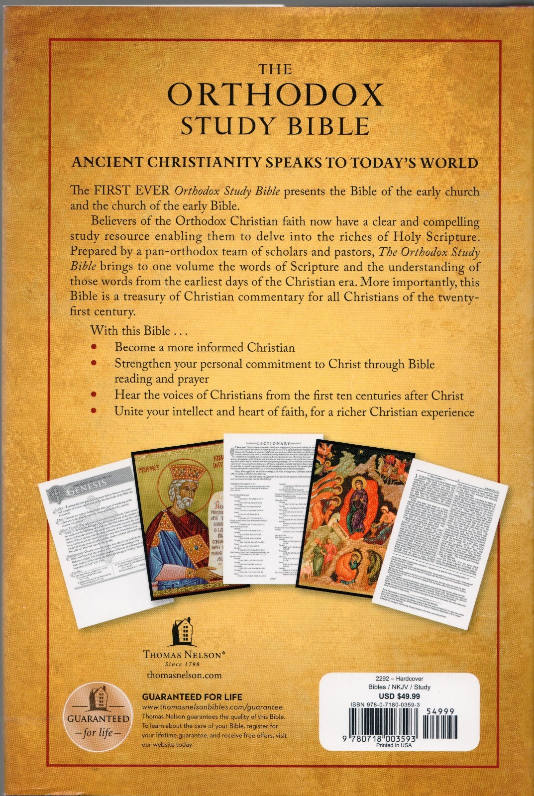 The Orthodox Study Bible Ancient Christianity Speaks to Today’s World -NEW