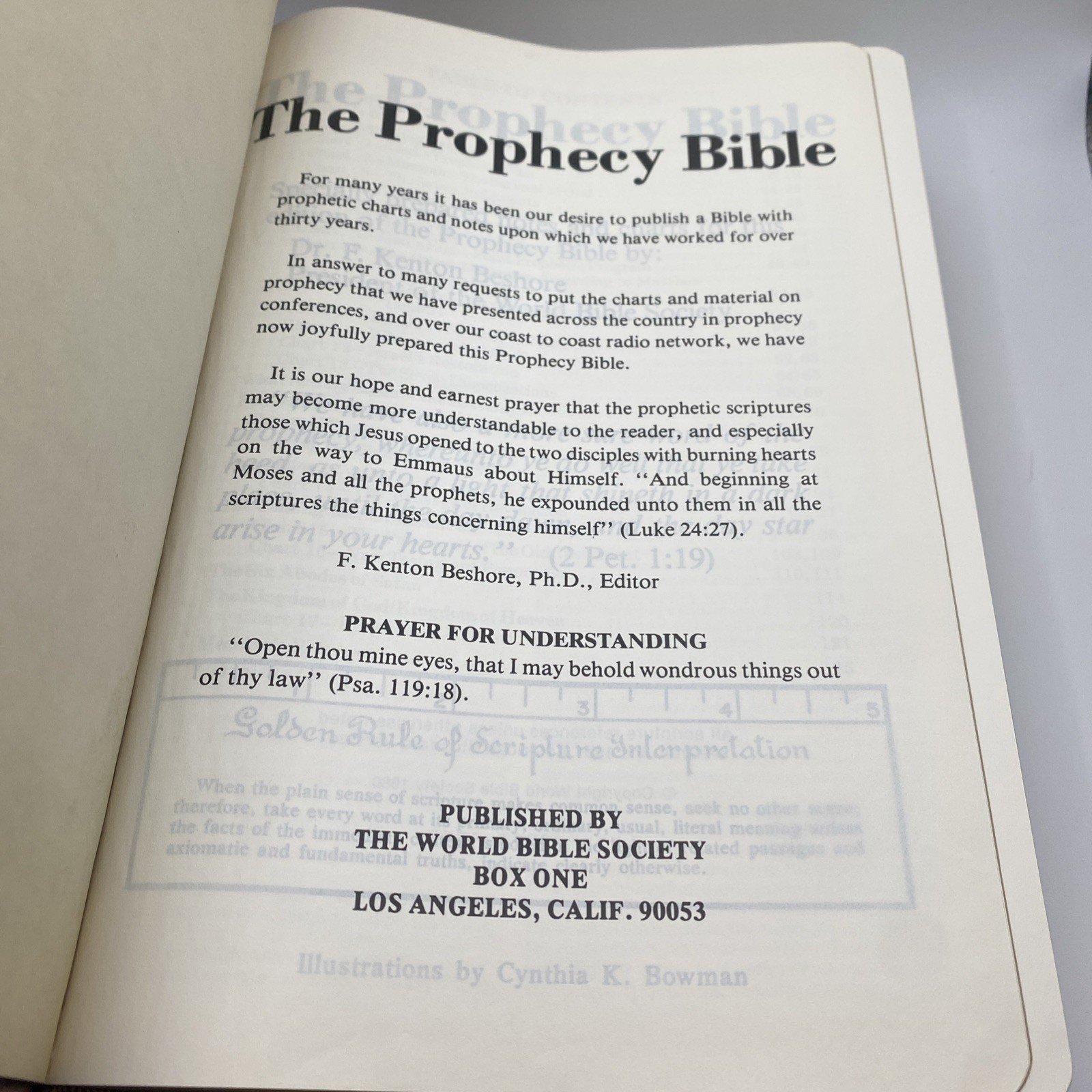 The Open Bible Edition KJV With Prophecy, Red Letter, World Bible Society, EUC!