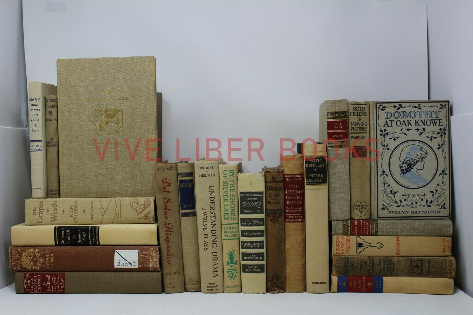 Lot 5 of Cream/Brown/Beige/White/Gray Old Vintage Rare Hardcover Random Books