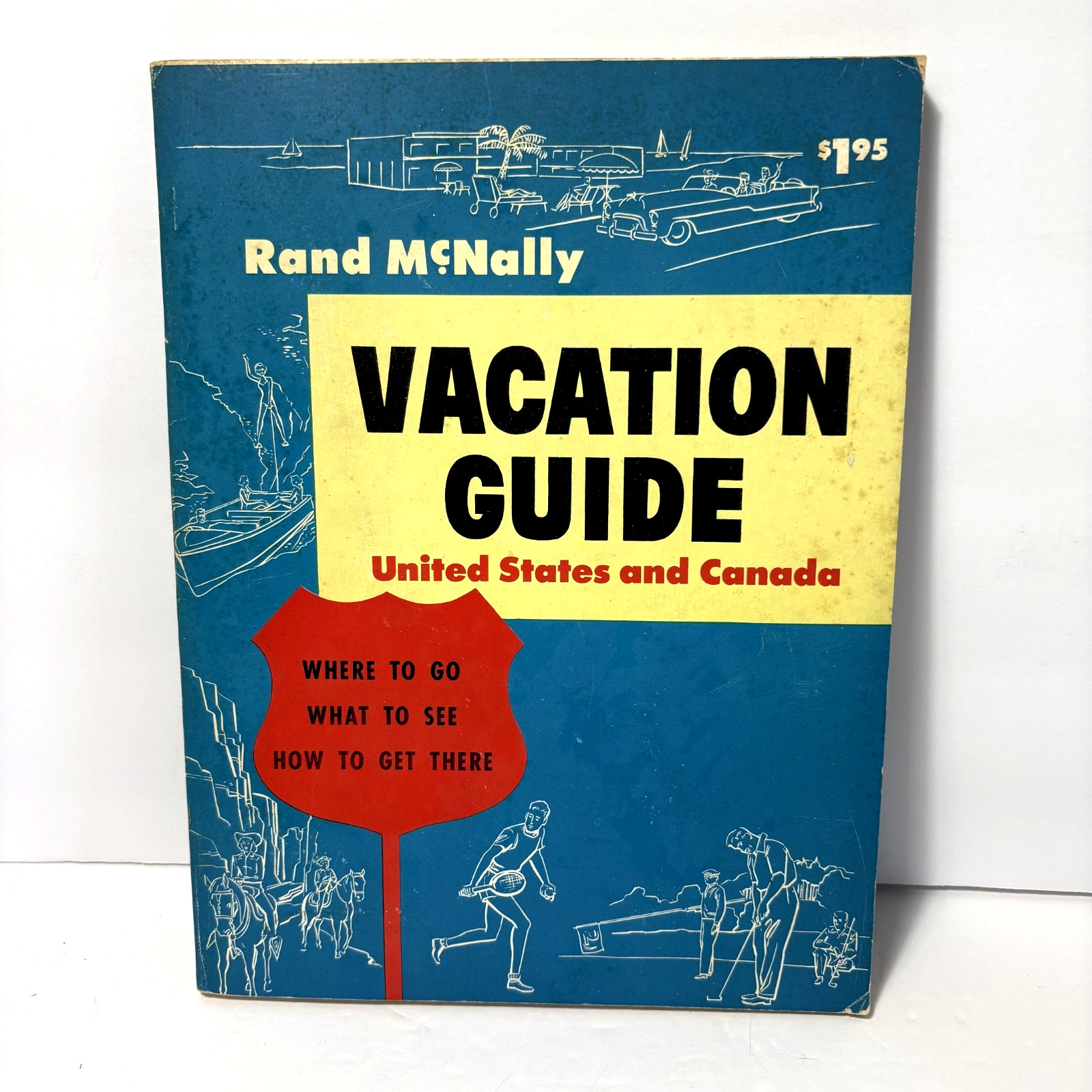 VTG RAND MCNALLY VACATION GUIDE UNITED STATES AND CANADA PB Book (1958)