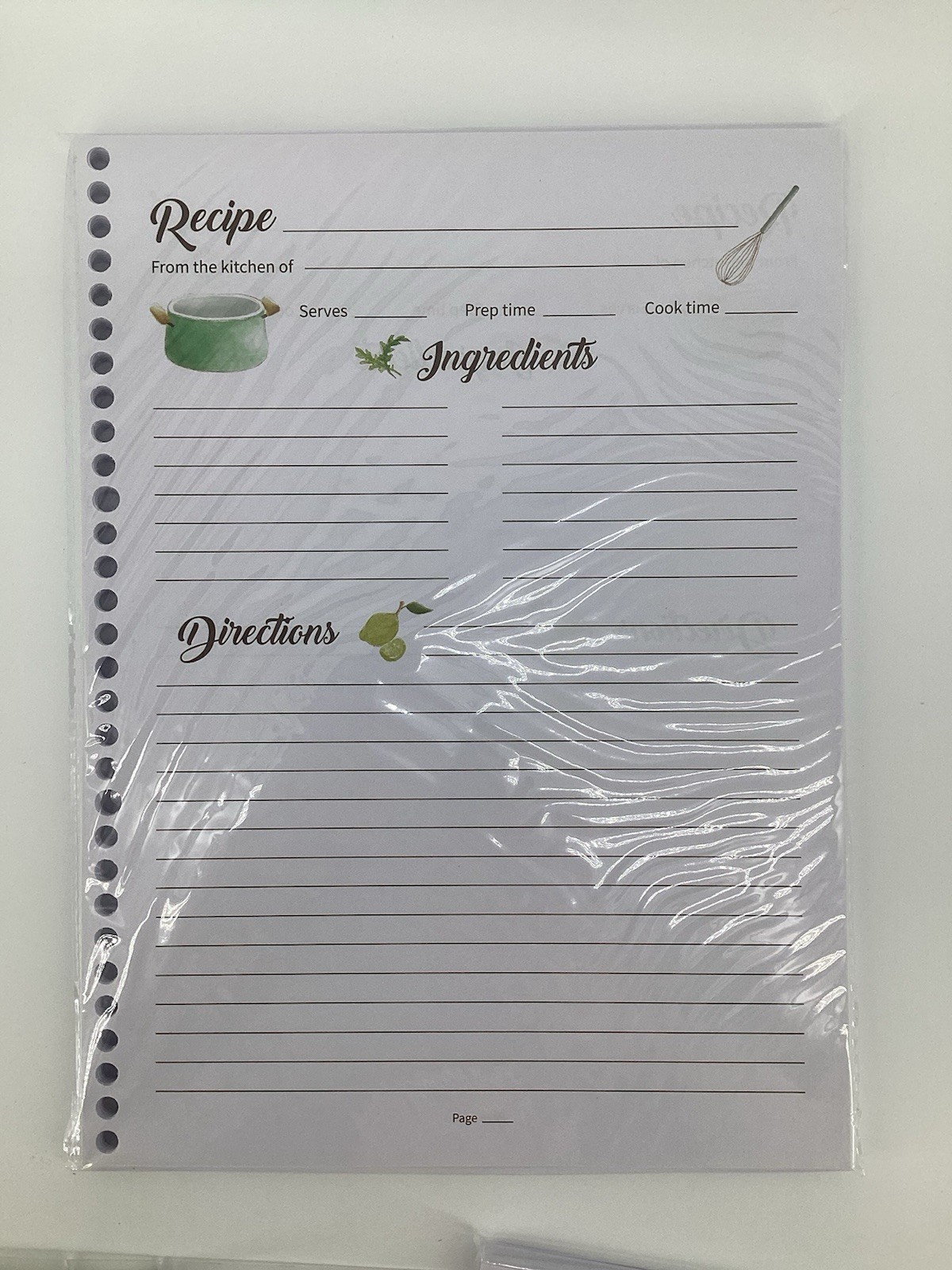 SOLIGT Blank Recipe Organizer Book Binder Double Sided Pages 240 Recipes W/Tabs