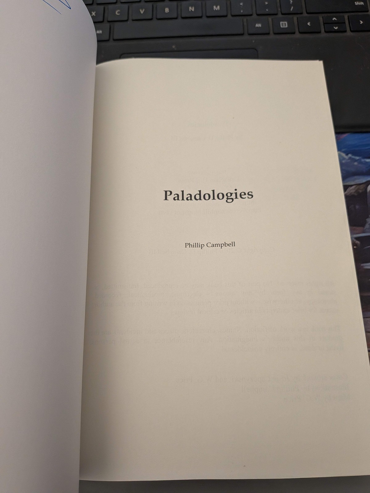 Paladologies by Campbell, Phillip (2010) VERY GOOD Rare Signed