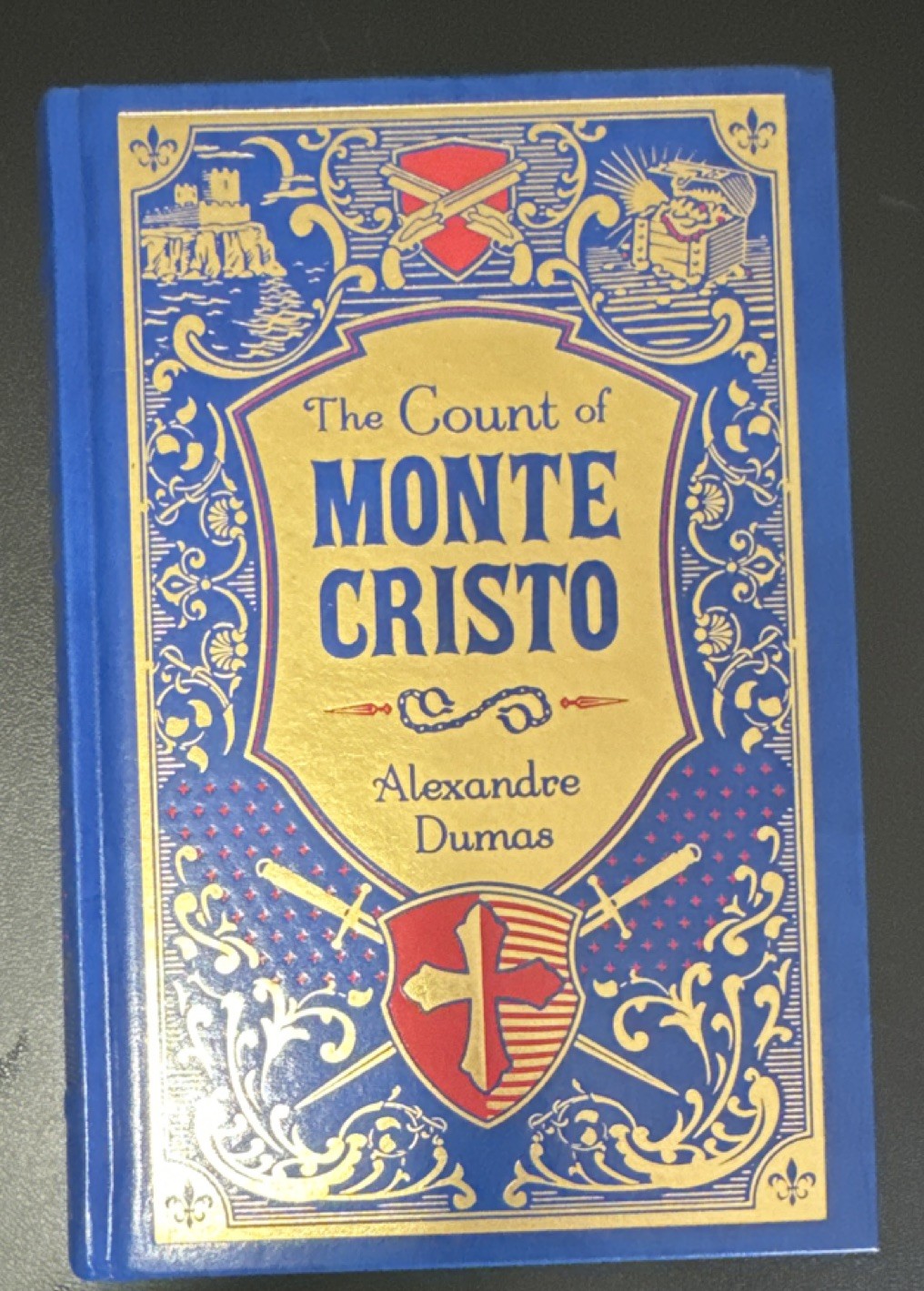 The Count of Monte Cristo by Alexandre Dumas Hardcover Novel, Gilded Pages