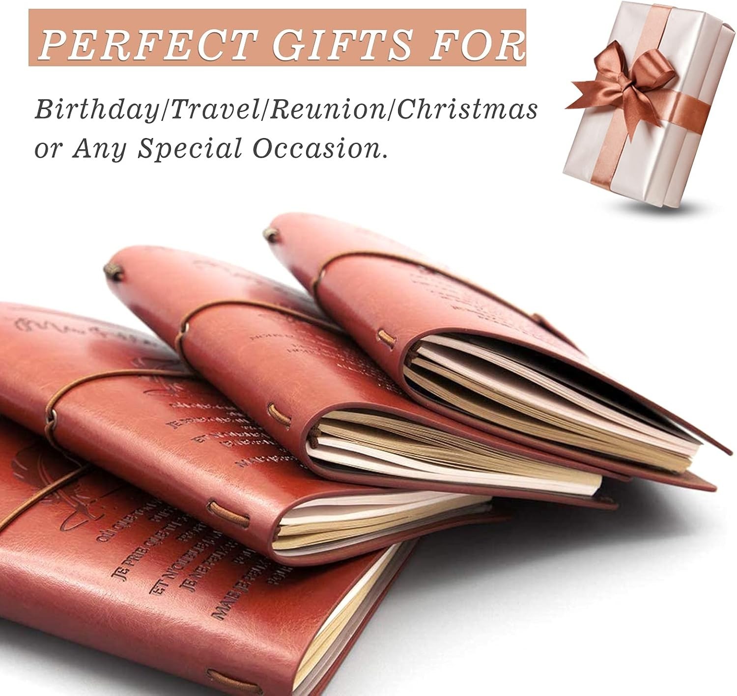Luxury Leather Journal for Son, 140-Page Refillable Notebook Gift from Parents