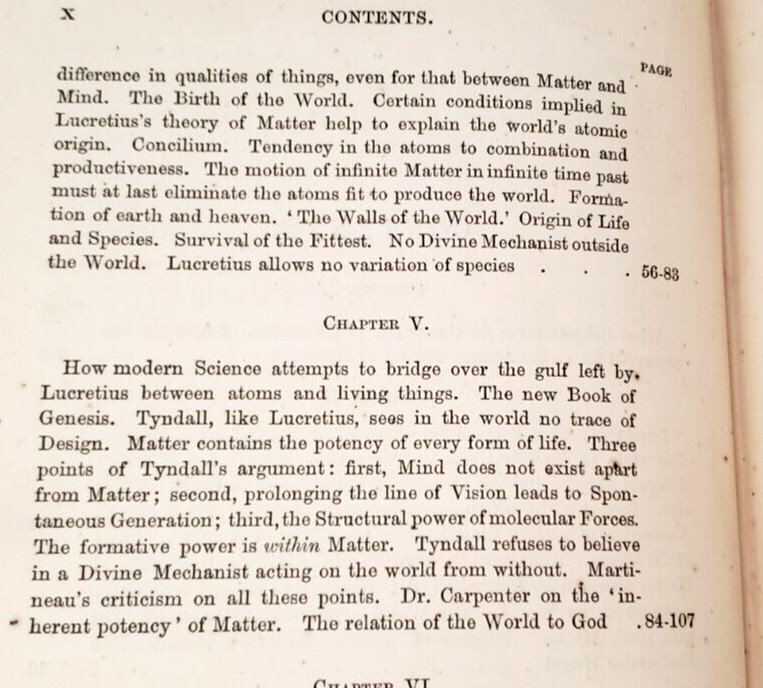 1872 Masson LUCRETIUS’ ATOMIC THEORY & MODERN SCIENCE,Evolution,Atoms,Philosophy
