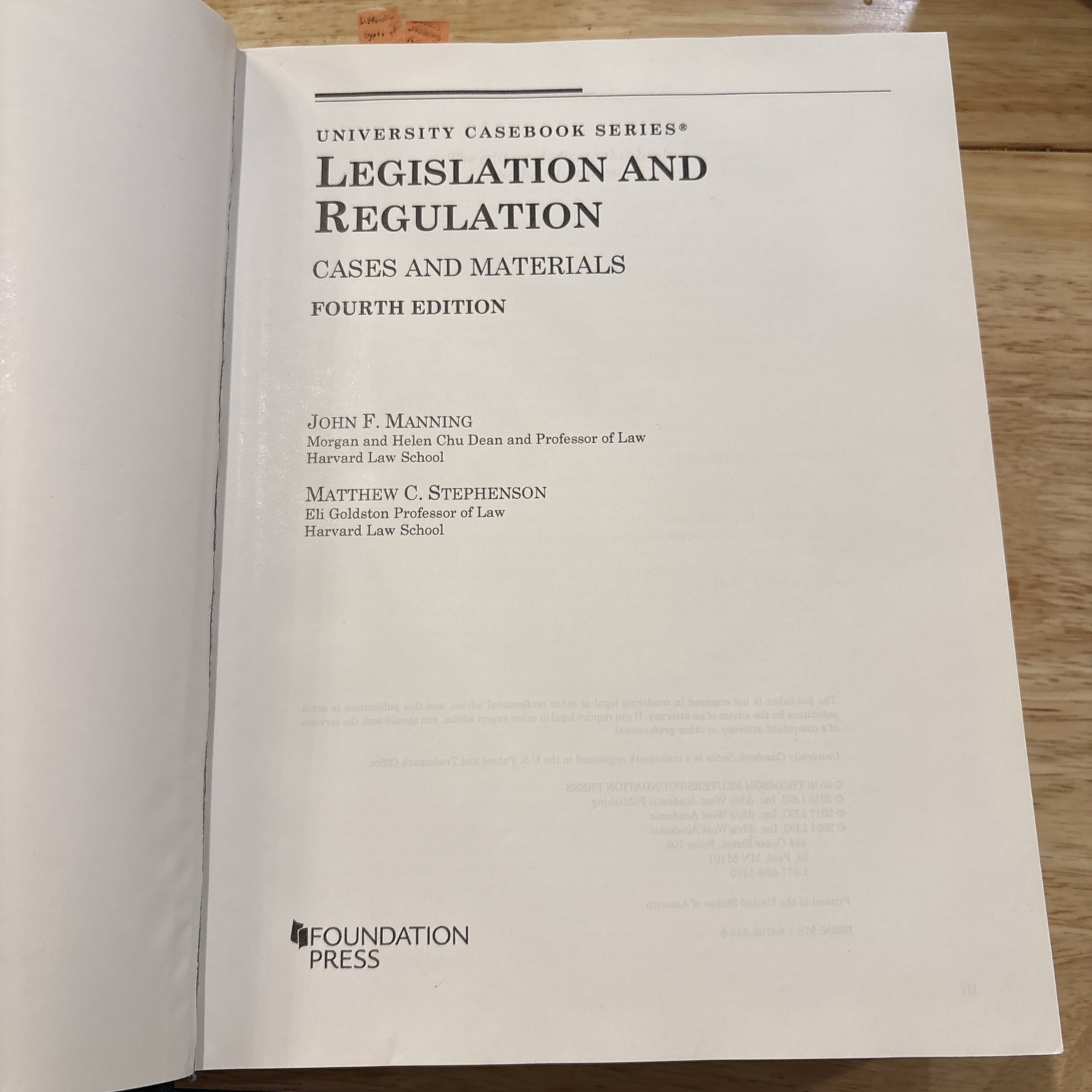 Legislation and Regulation, Cases and Materials by Matthew Stephenson and…