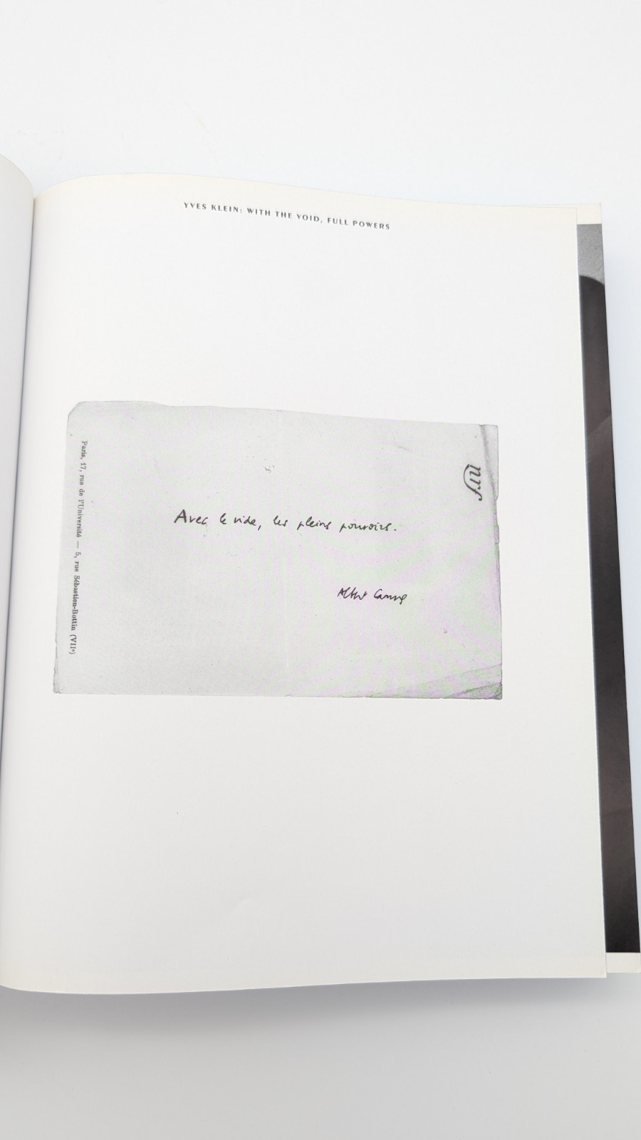 Yves Klein: With the Void, Full Powers Hardcover Book Art First Edition 🟦 BLUE